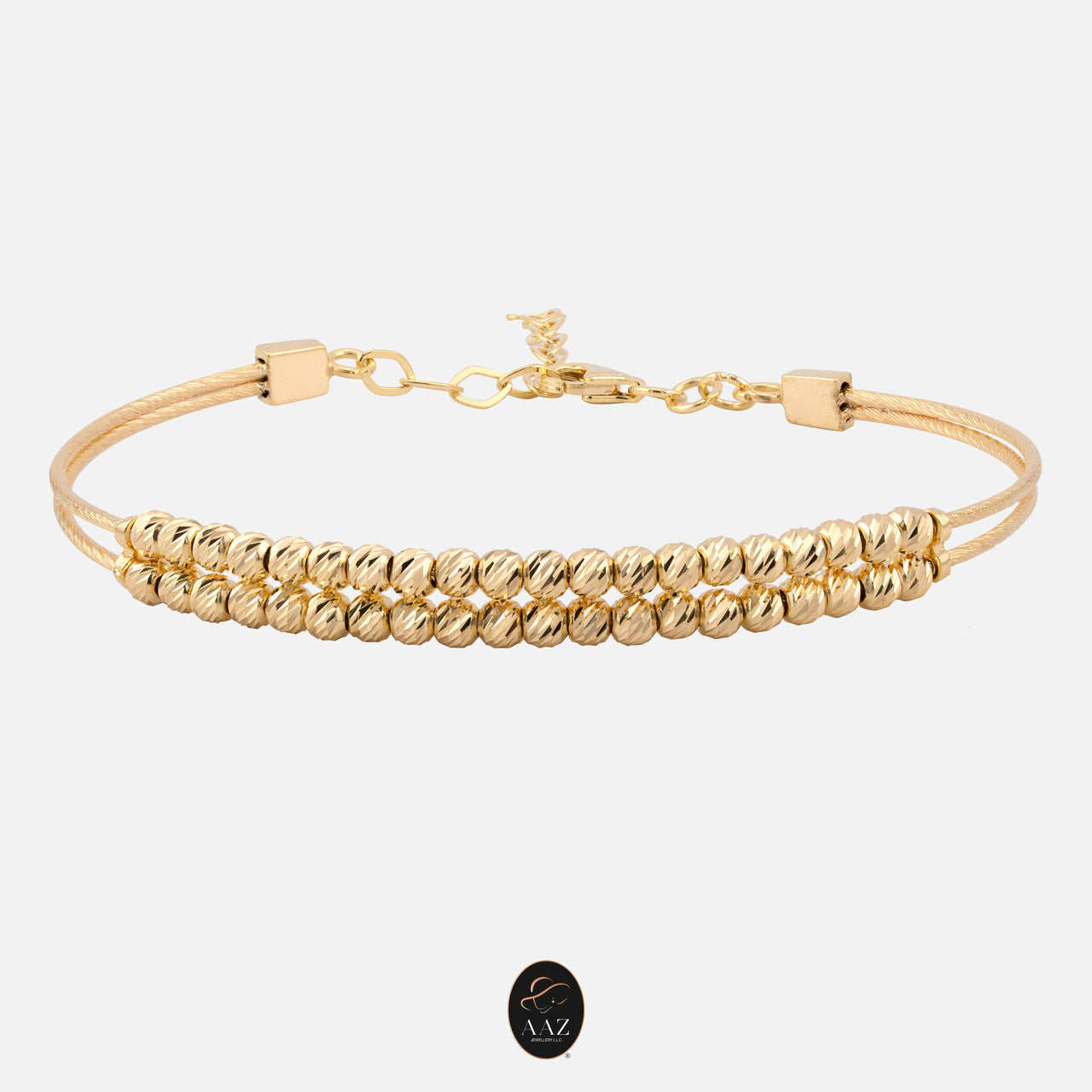Dual Band 18k Gold Plated Silver Bangle