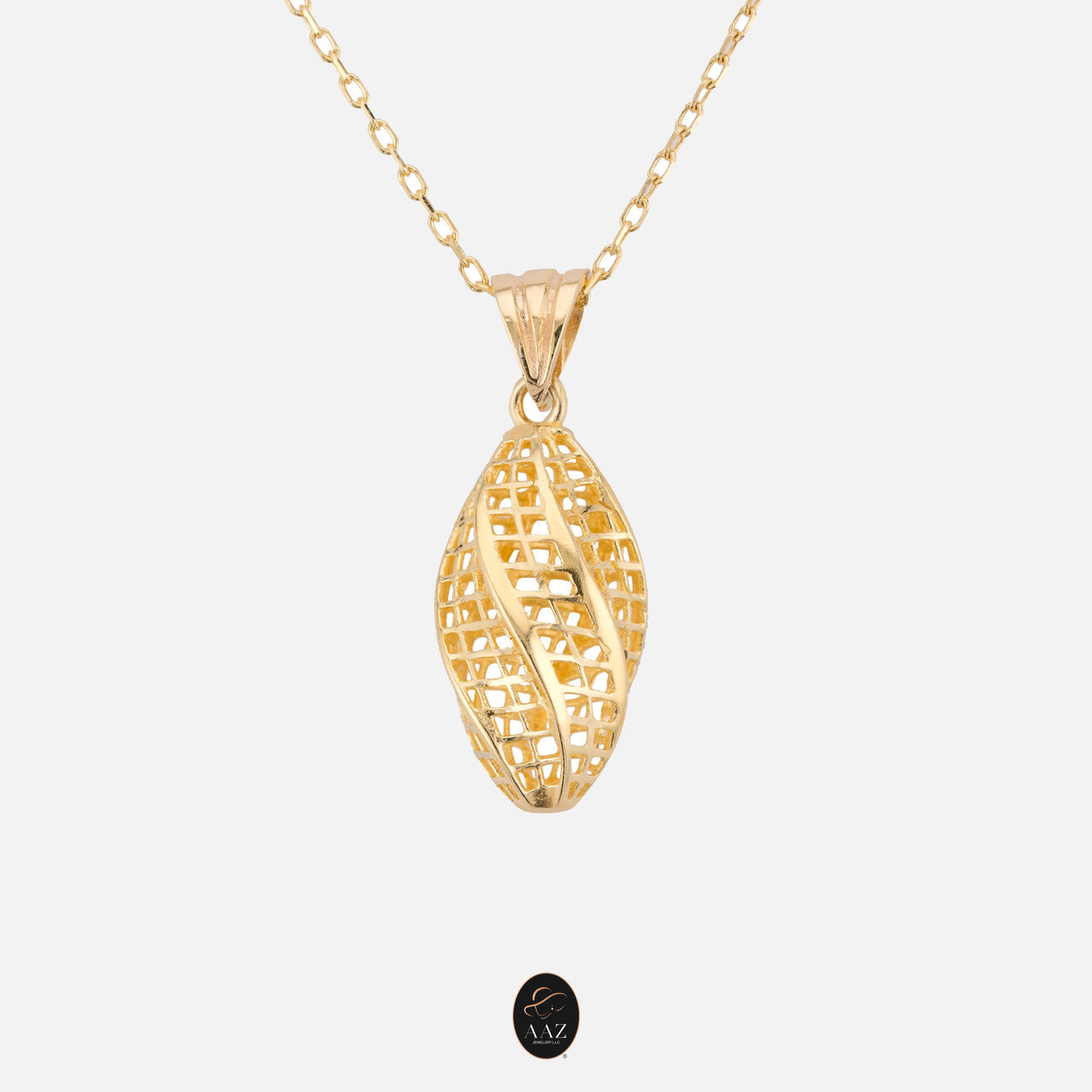 Oval 18k Gold Plated Silver Necklace