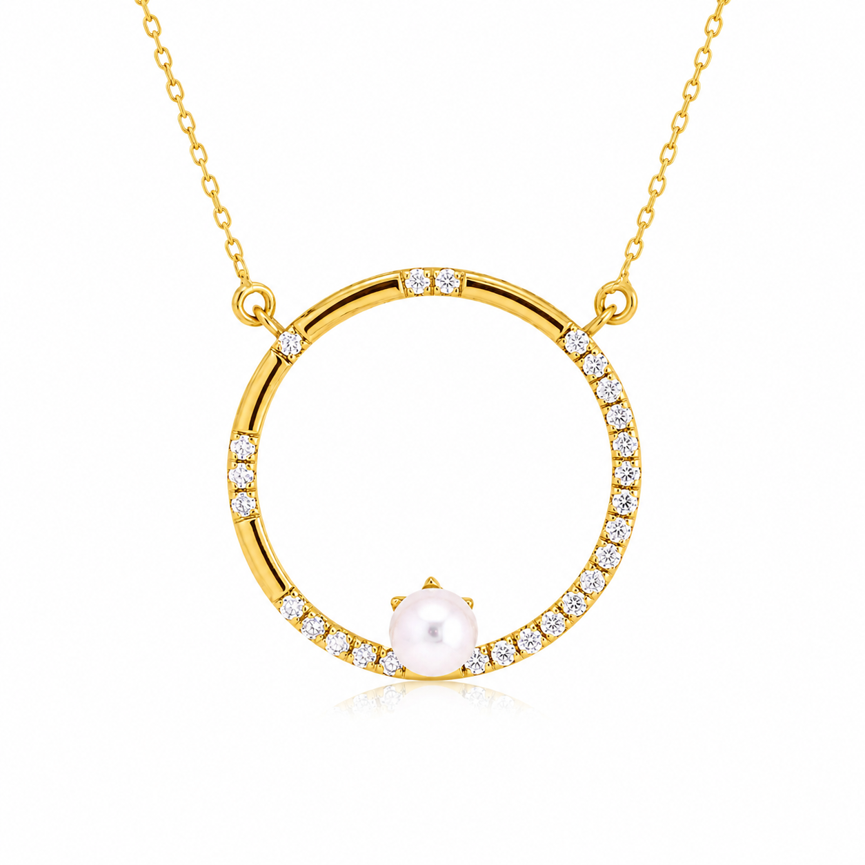 Pearl Orbit 18K Gold Necklace