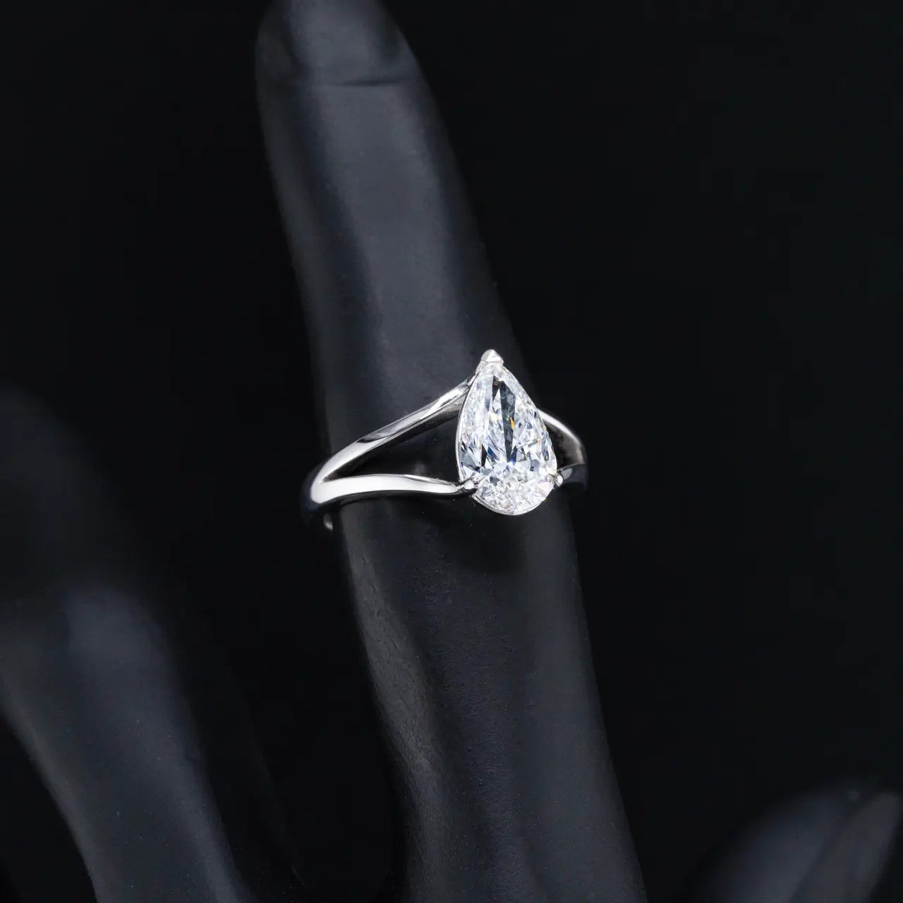 Pear Natural Diamond 18K Gold Ring