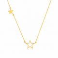 Two Stars 18K Gold Necklace