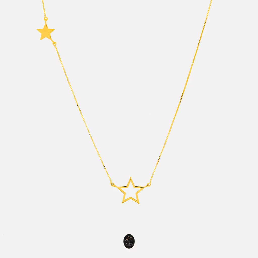 Two Stars 18K Gold Necklace