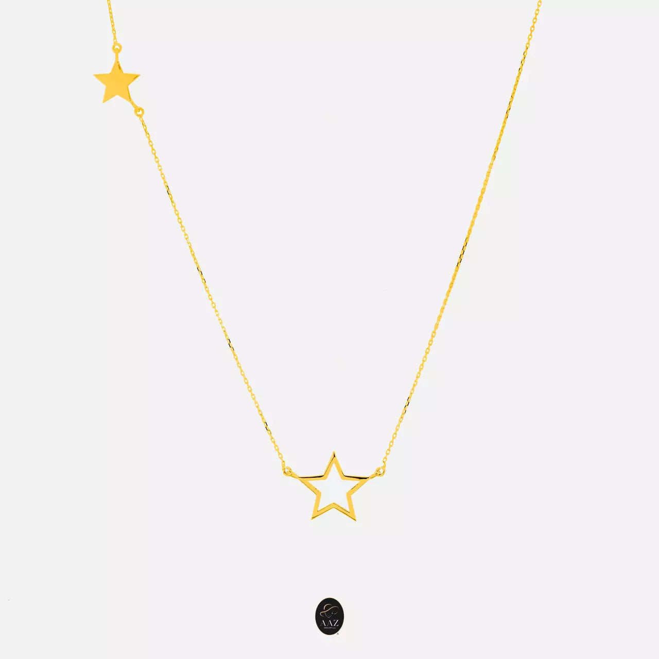 Two Stars 18K Gold Necklace