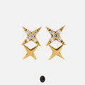 Twin Star 18K Gold Earring