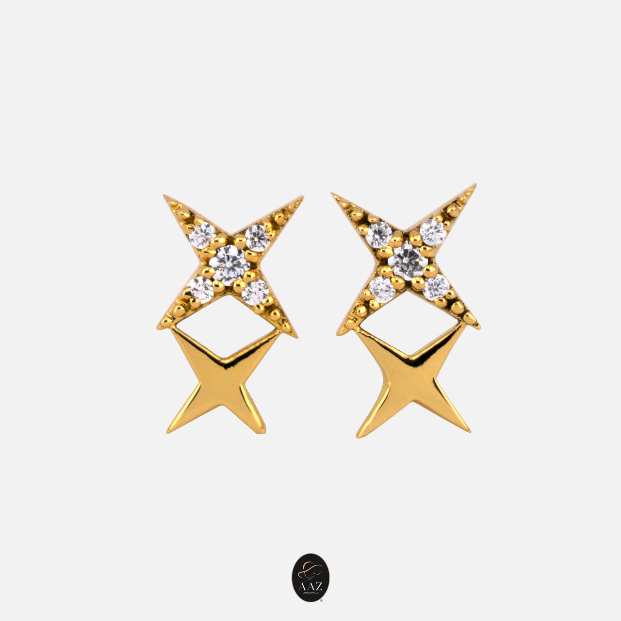 Twin Star 18K Gold Earring