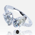 Entwined Pear Natural Diamonds 18K Gold Ring