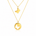 Two Band Butterfly 18K Gold Necklace