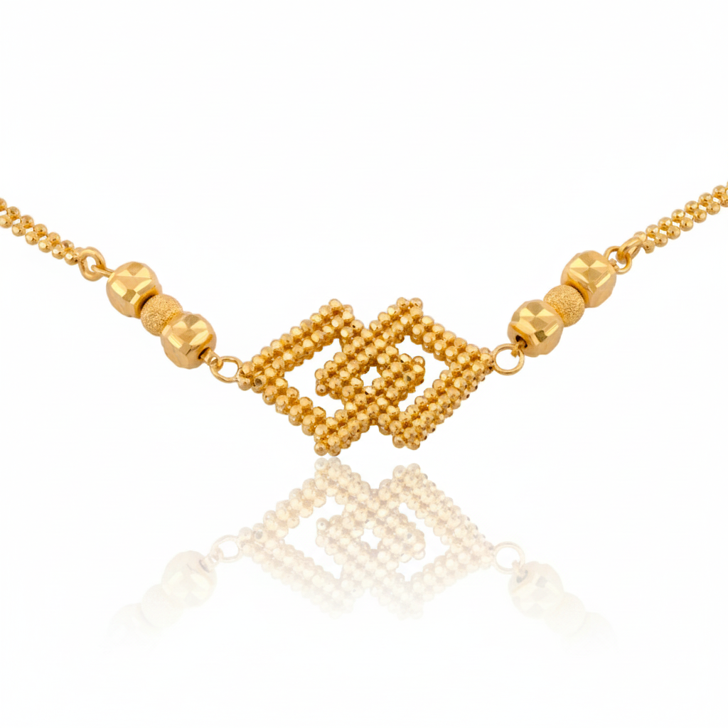 Square Beads 22K Pure Gold Bracelet