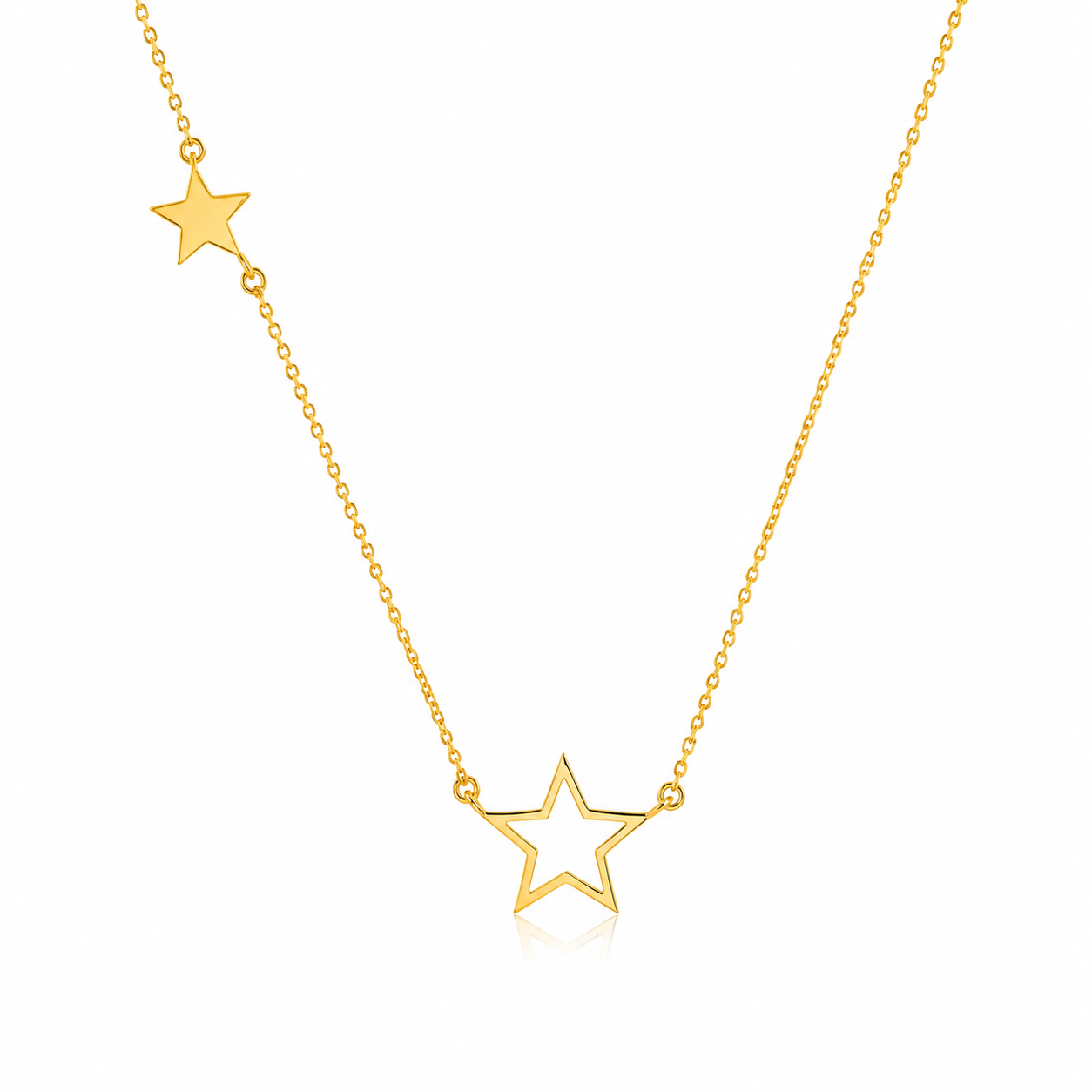 Two Stars 18K Gold Necklace