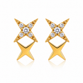 Twin Star 18K Gold Earrings