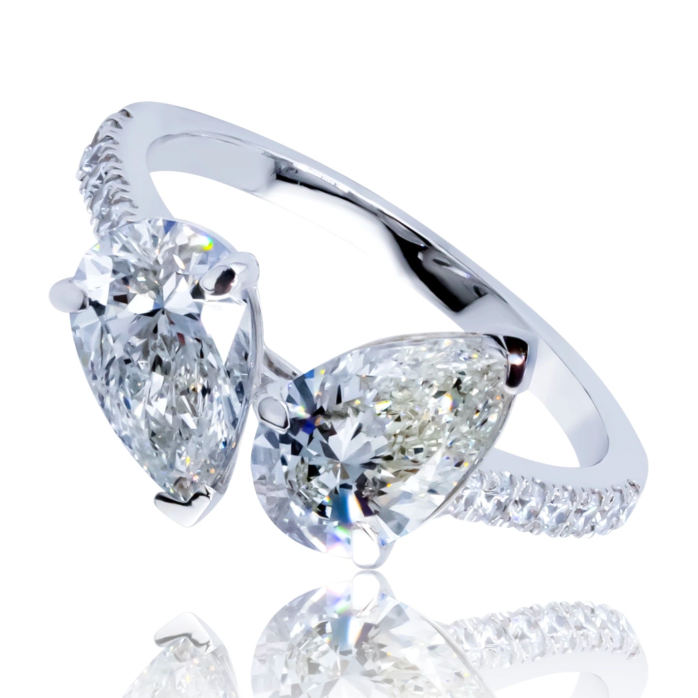 Entwined Pear Natural Diamonds 18K Gold Ring – 2.22 Carat GIA Certified