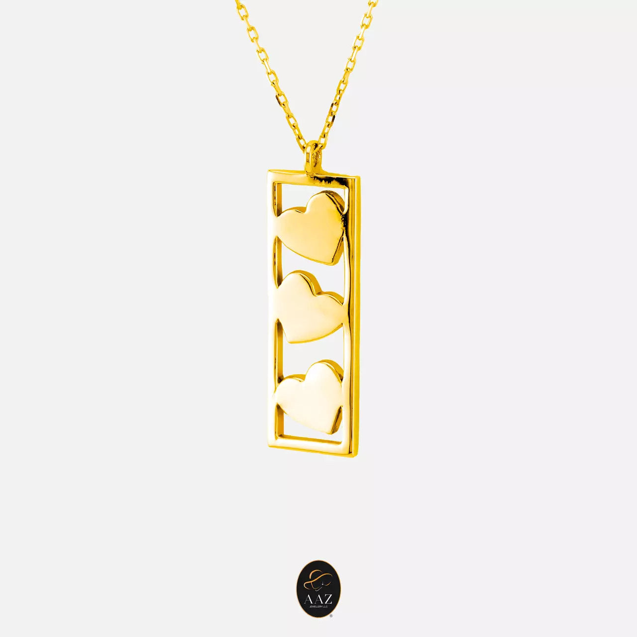 Three Hearts 18K Gold Pendant