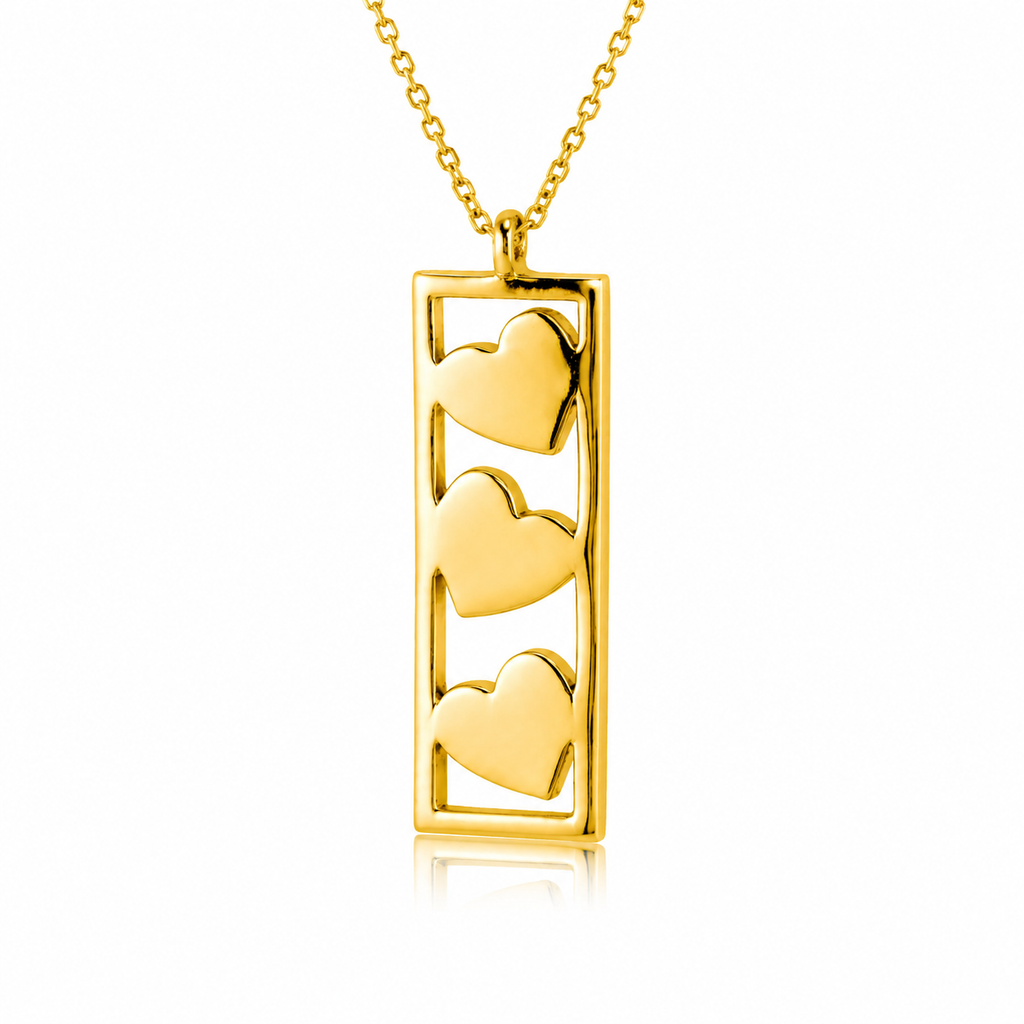 Three Hearts 18K Gold Necklace