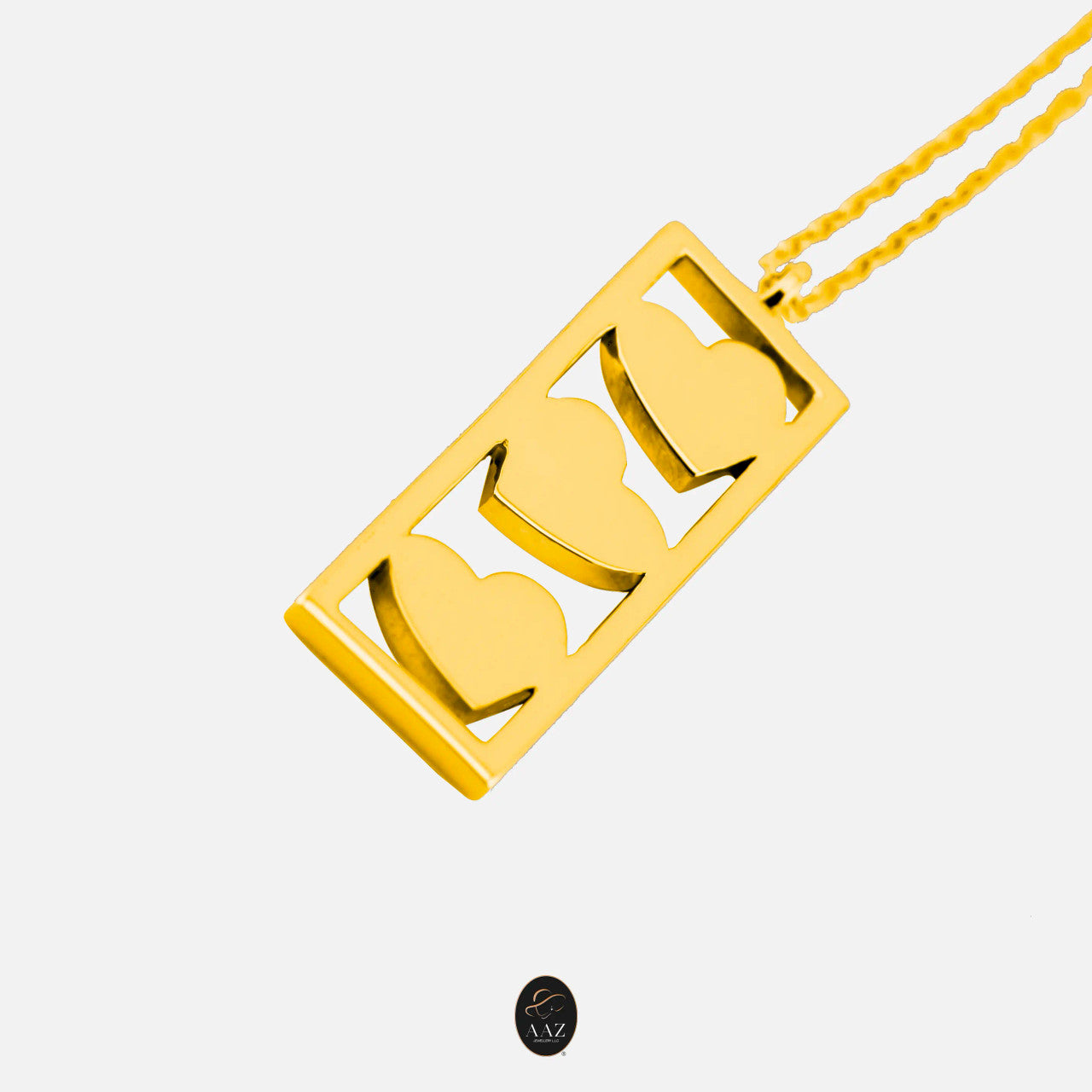 Three Hearts 18K Gold Pendant