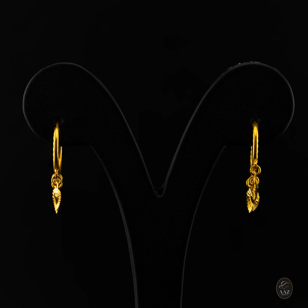 Three Hearts 22K Gold Hoop Earrings mid