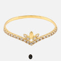 Chevron 18k Gold with Zircon Stones Ring