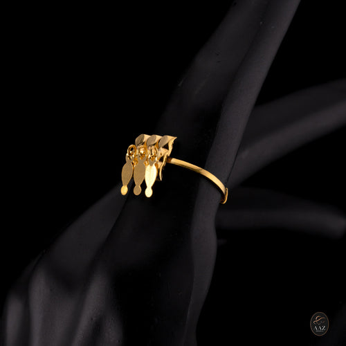 Dangle Square 21K Gold Adjustable Ring