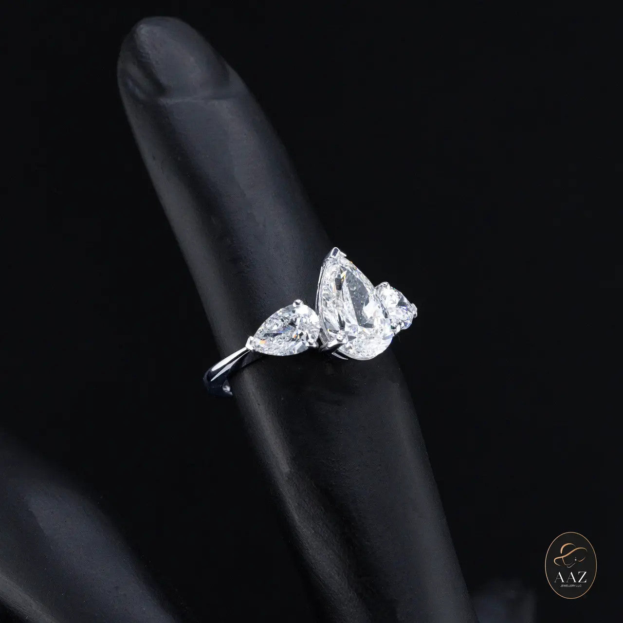 Pear Drop Natural Diamonds 18K Gold Ring