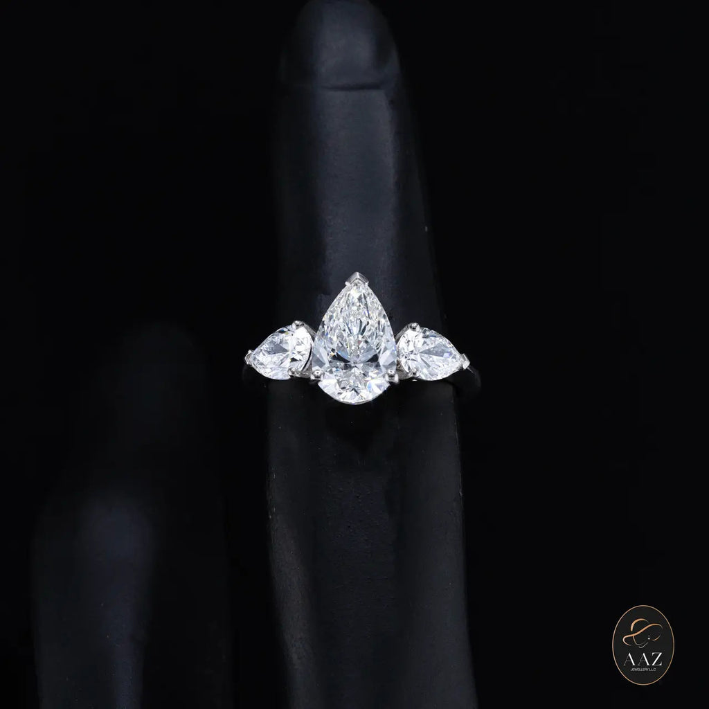 Pear Drop Natural Diamonds 18K Gold Ring