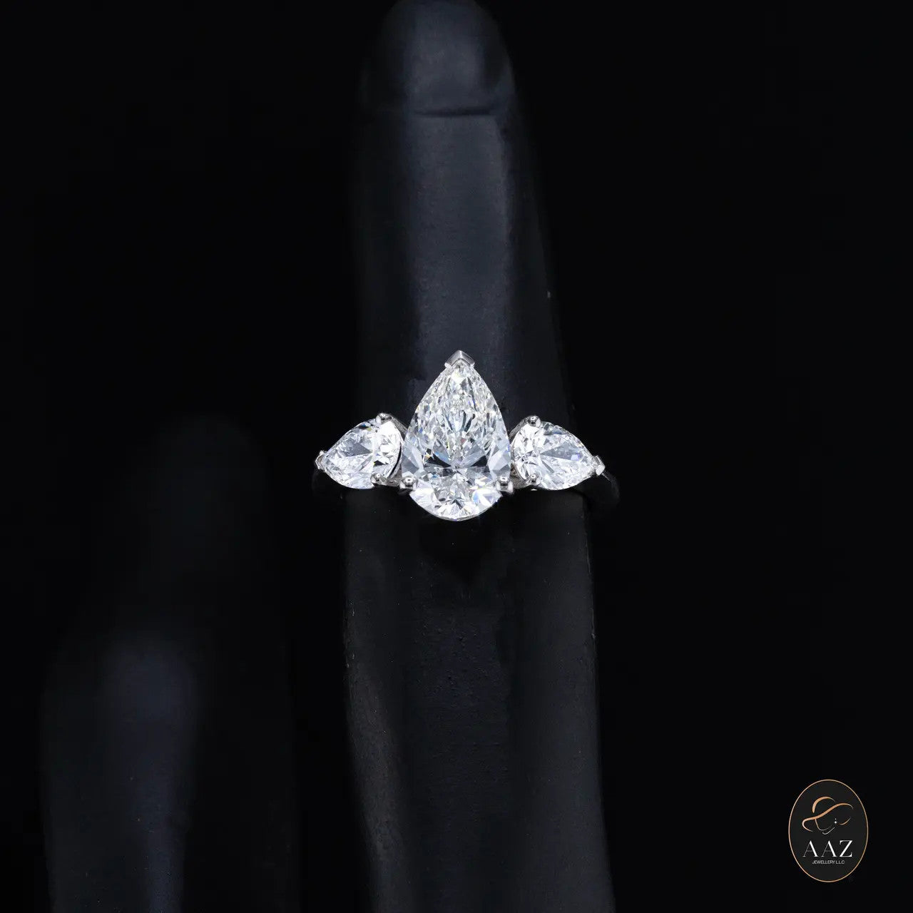 Pear Drop Natural Diamonds 18K Gold Ring