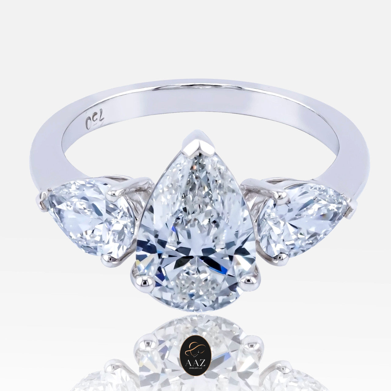 Pear Drop Natural Diamonds 18K Gold Ring