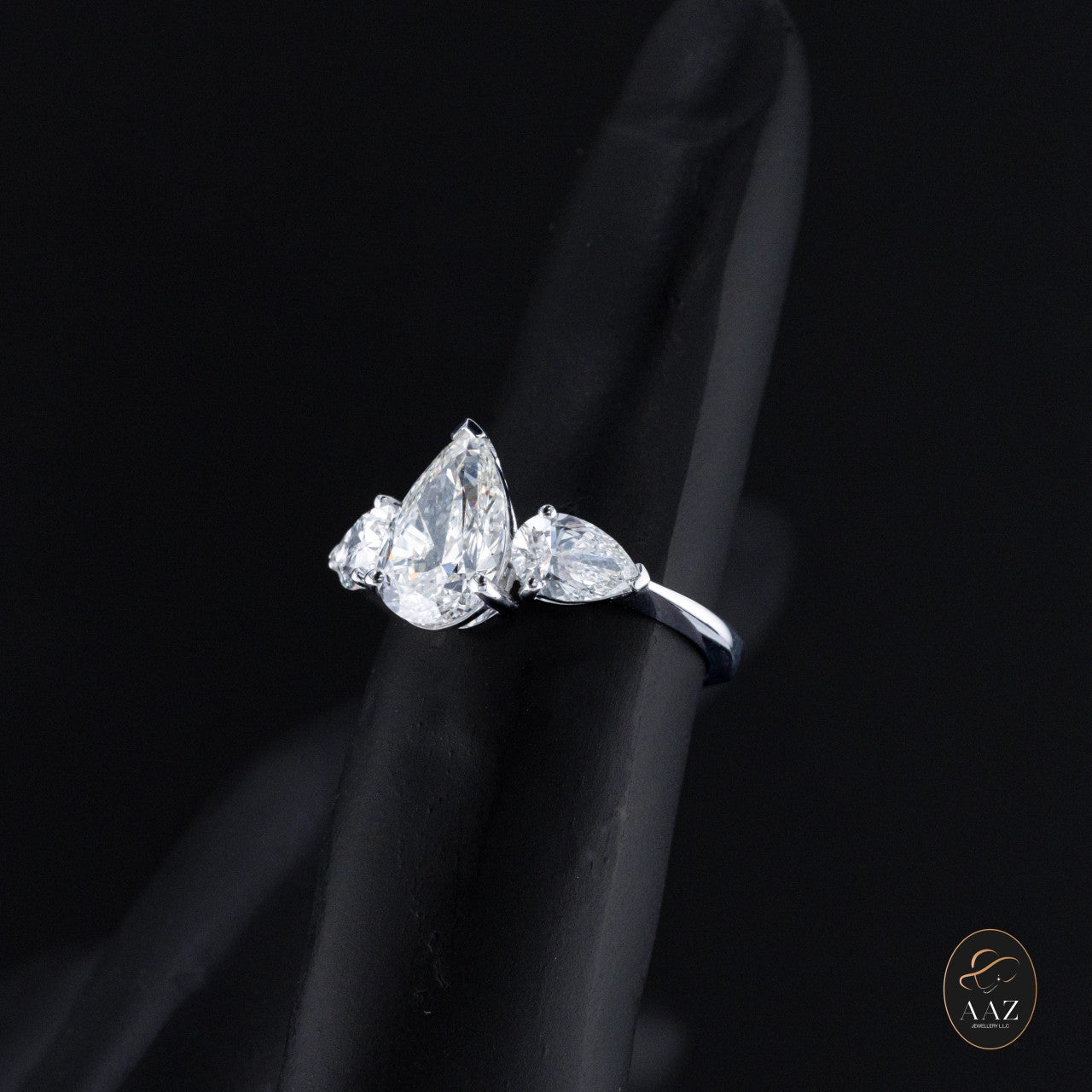 Pear Drop Natural Diamonds 18K Gold Ring