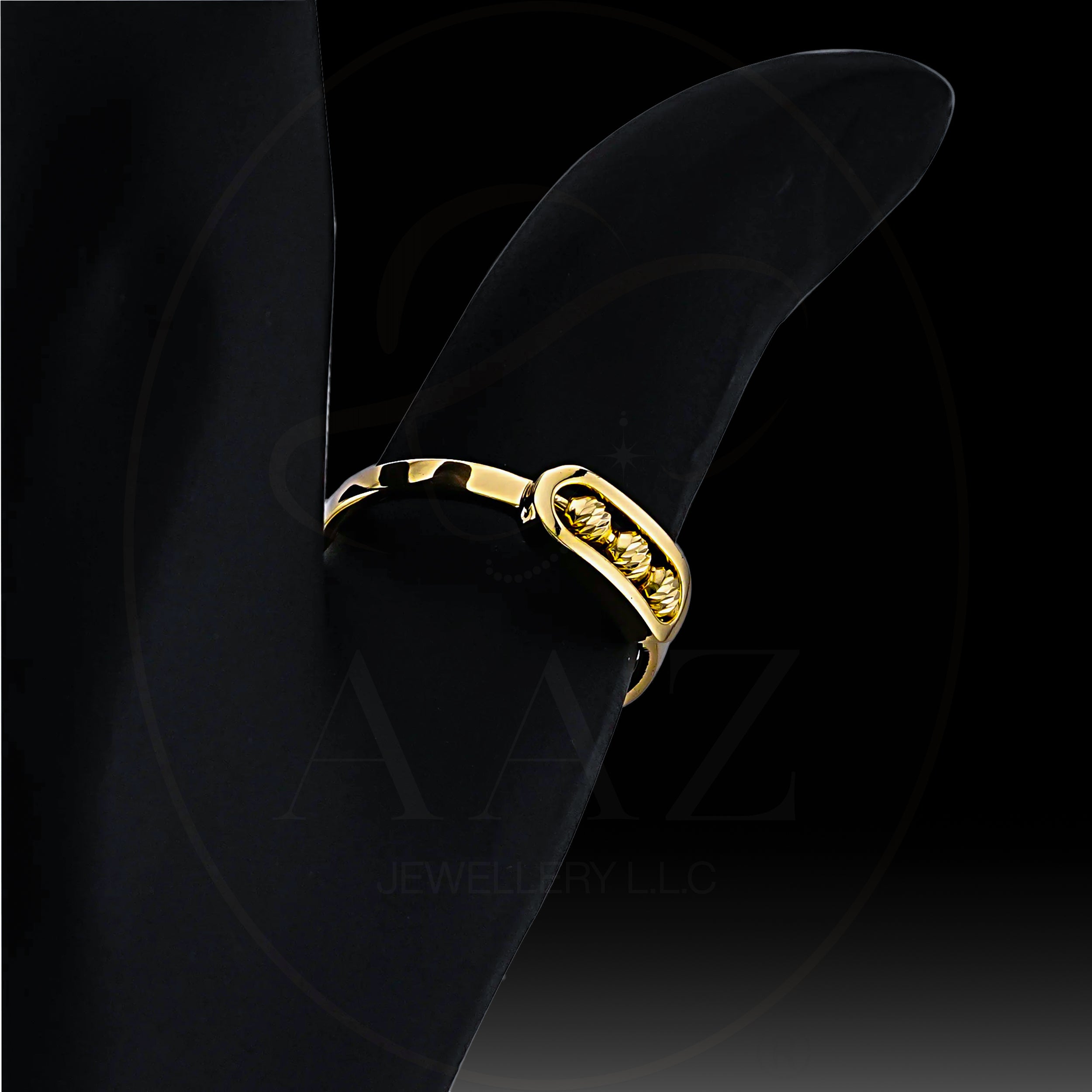 خاتم ثلاثي الكرة من الذهب عيار 18 قيراطًا