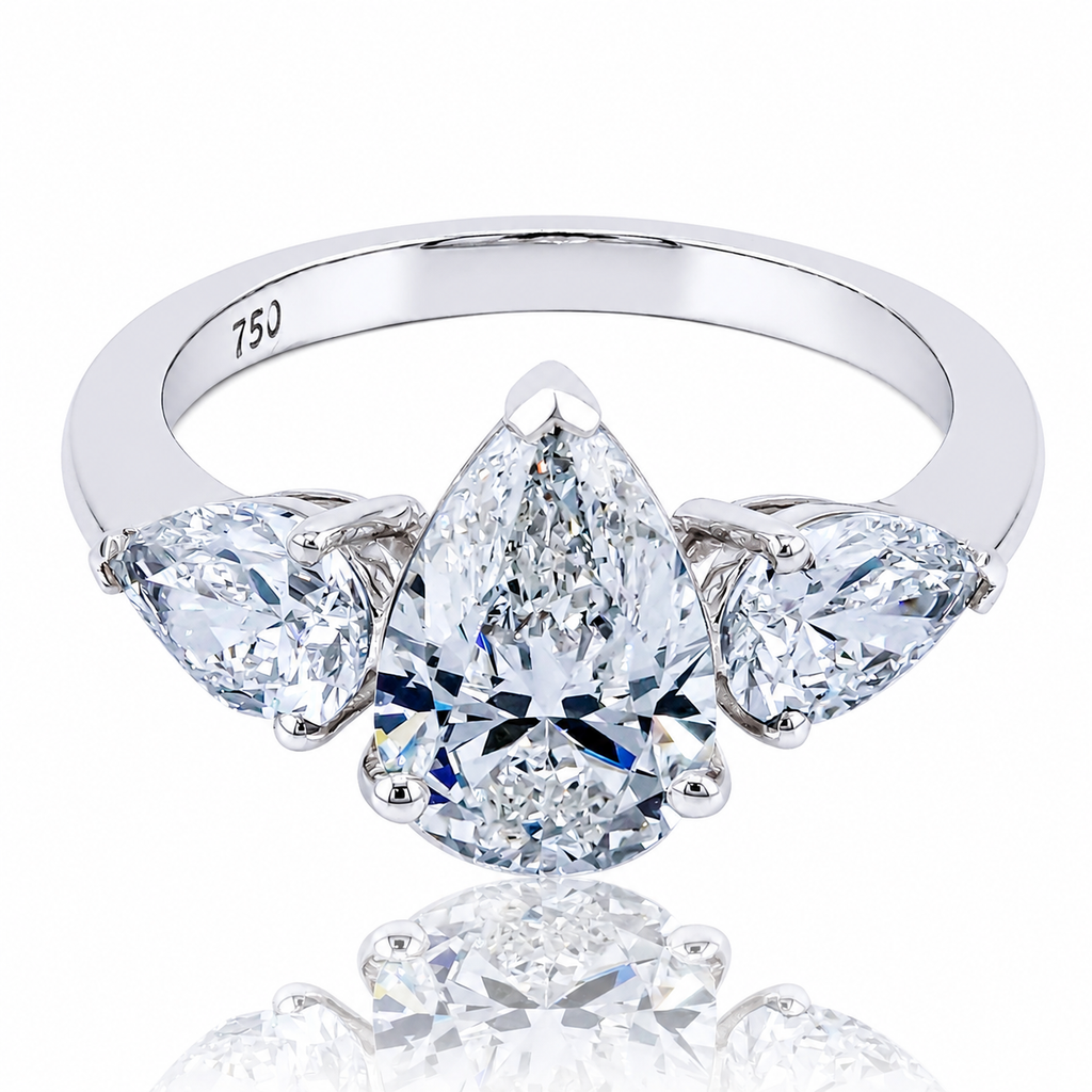 Pear Drop Natural Diamonds 18K Gold Ring – 3.13 Carat GIA Certified