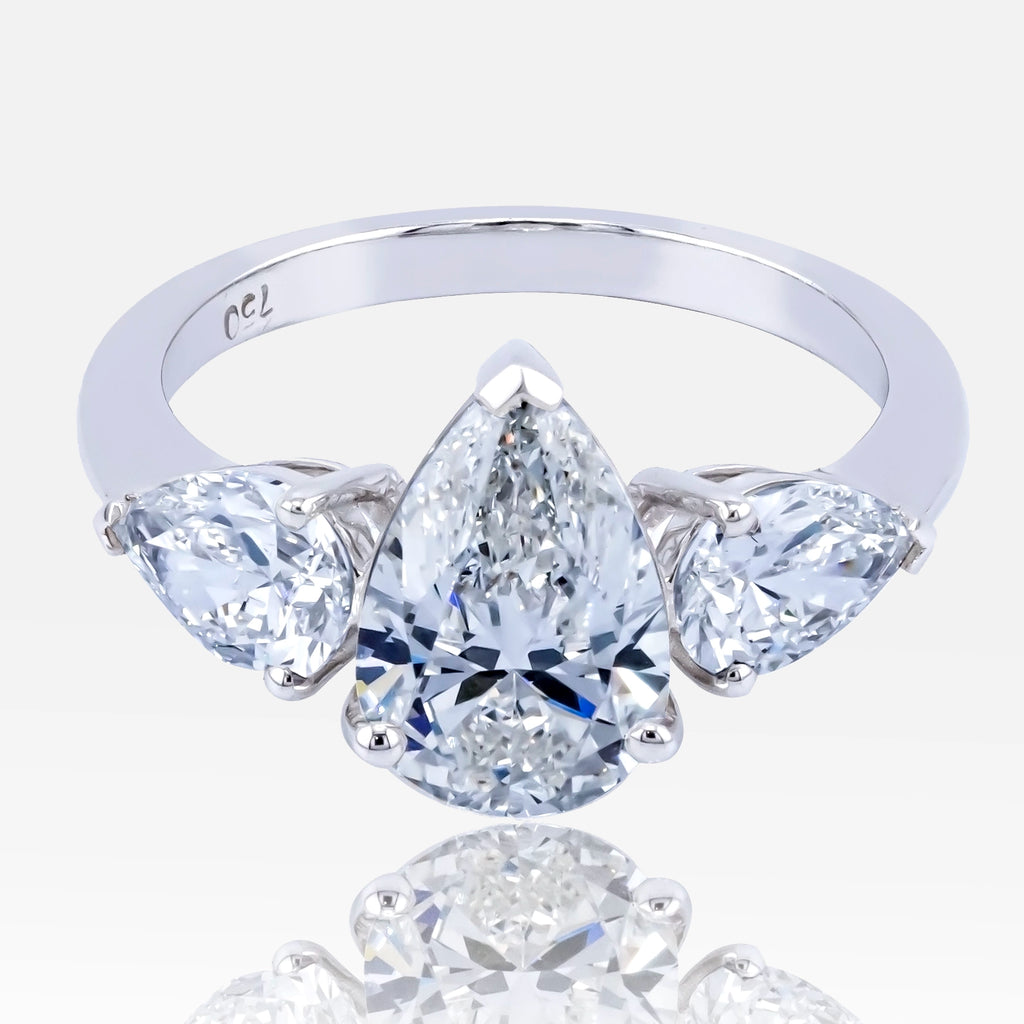 Pear Drop Natural Diamonds 18K Gold Ring – 3.13 Carat GIA Certified
