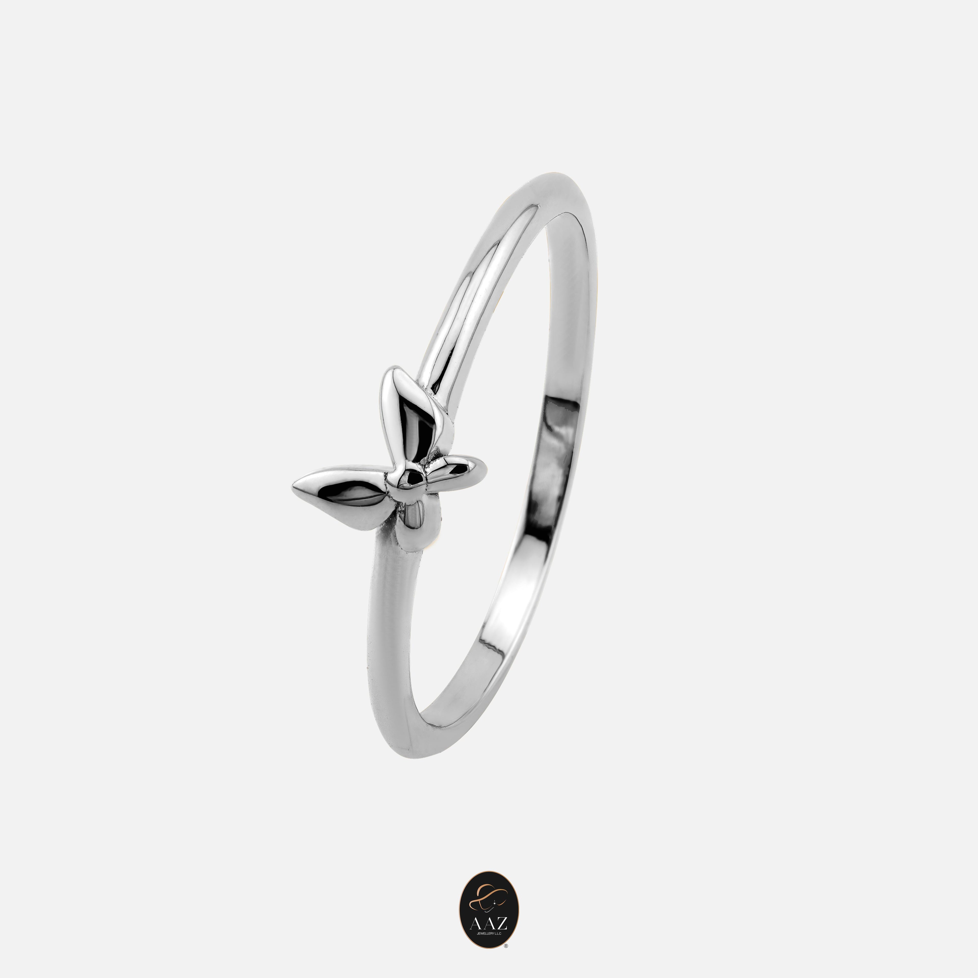 Elegant Butterfly 18K Gold Ring