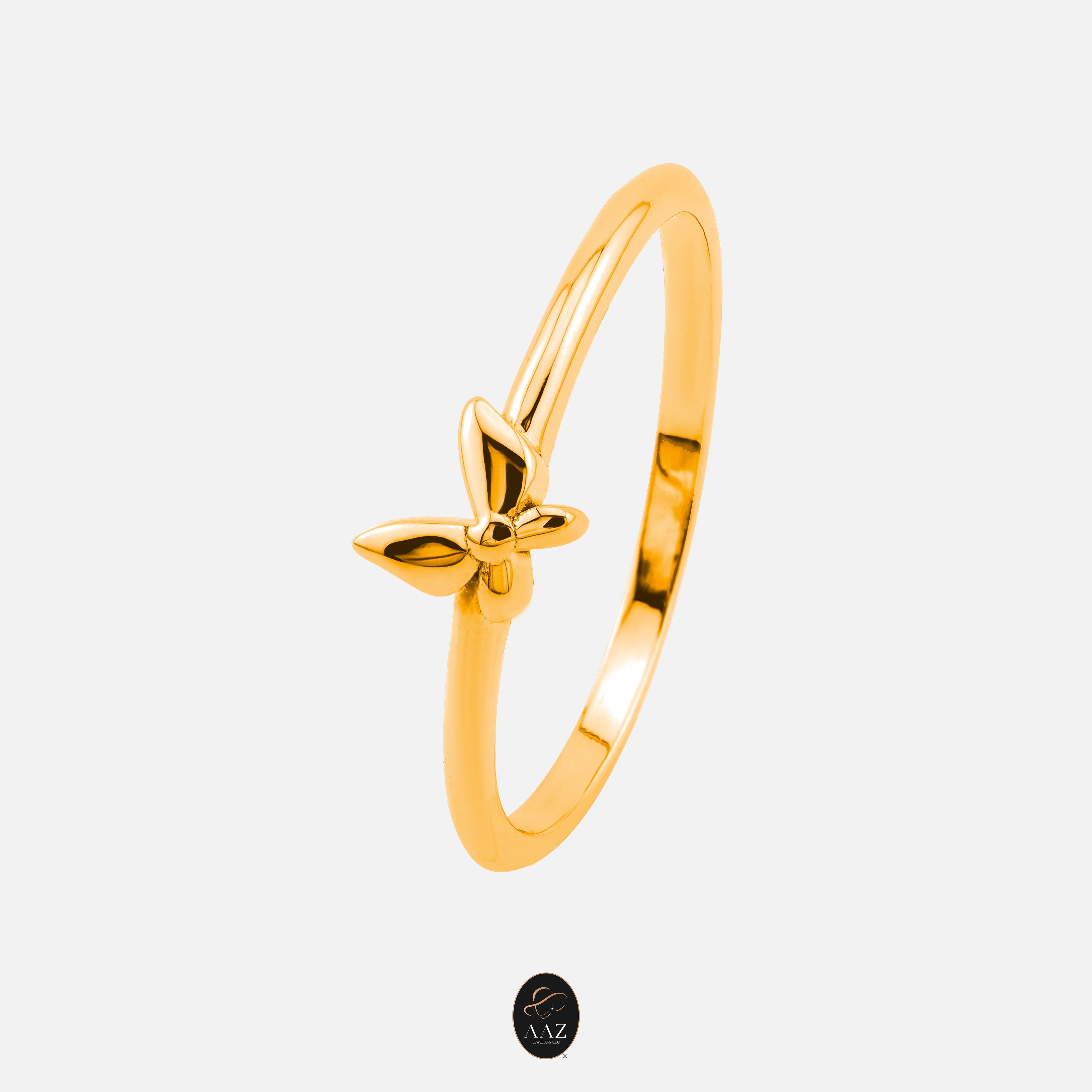 Elegant Butterfly 18K Gold Ring