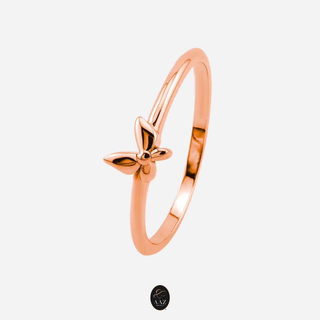 خاتم الفراشة الأنيق من الذهب عيار 18 قيراطًا