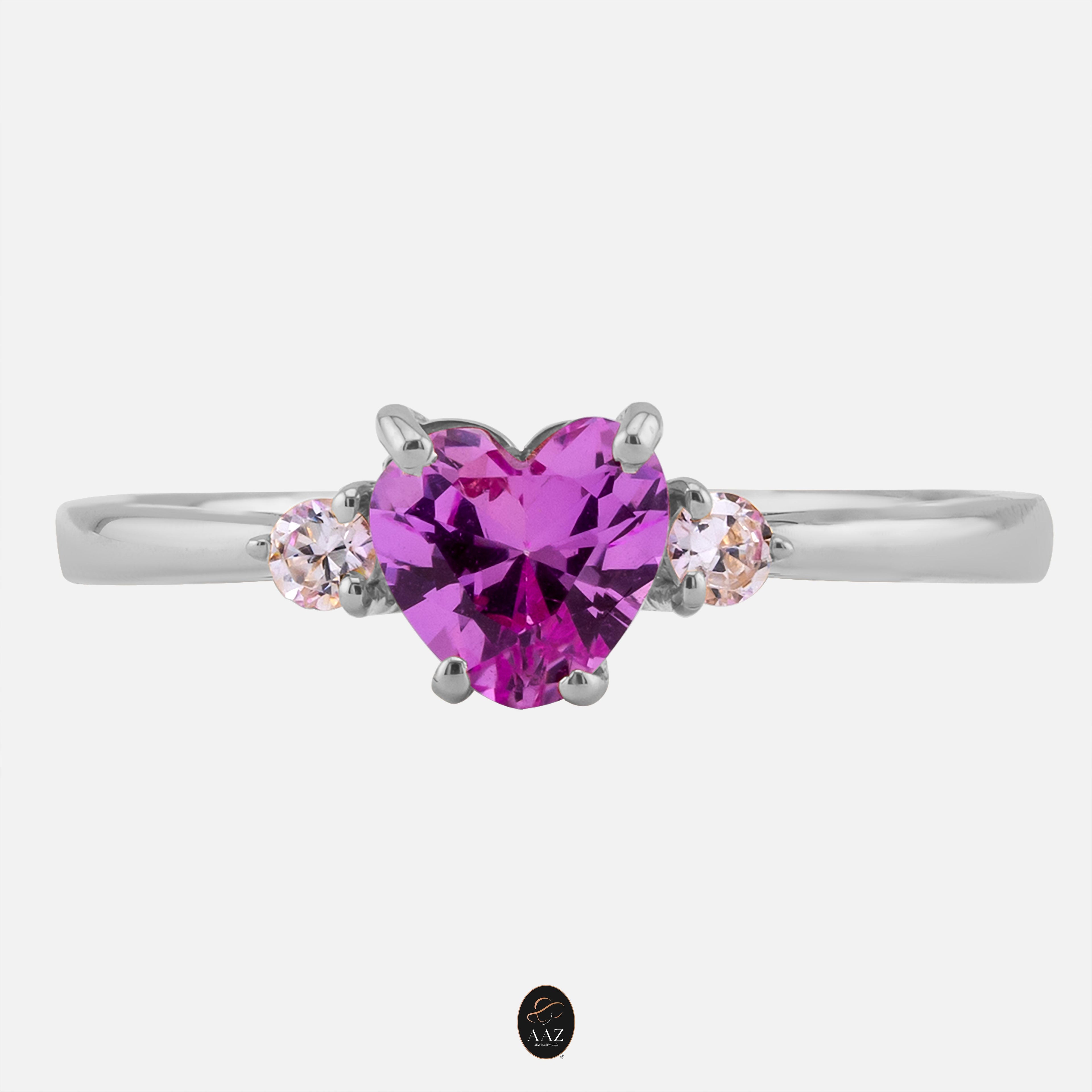 Pink Heart 18K Gold Ring