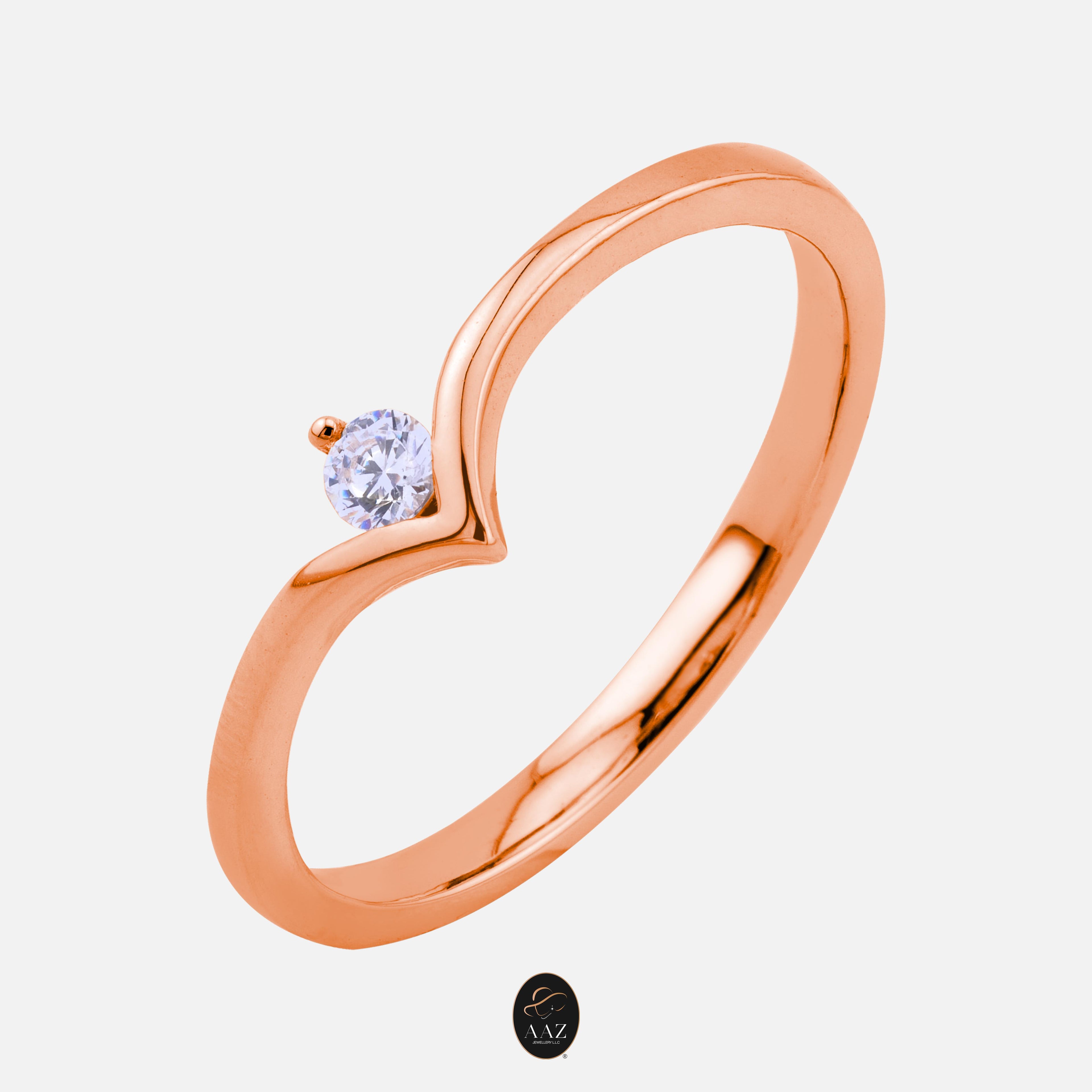 Classic Chevron 18k Gold Ring