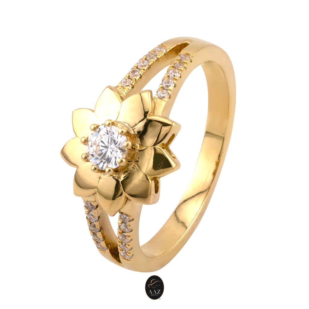 Elegant Flower 18K Gold Ring