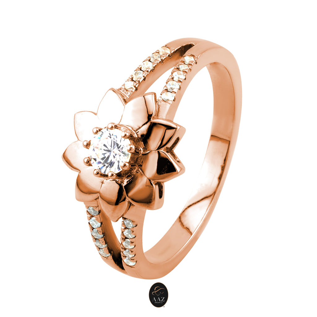 Elegant Flower 18K Gold Ring