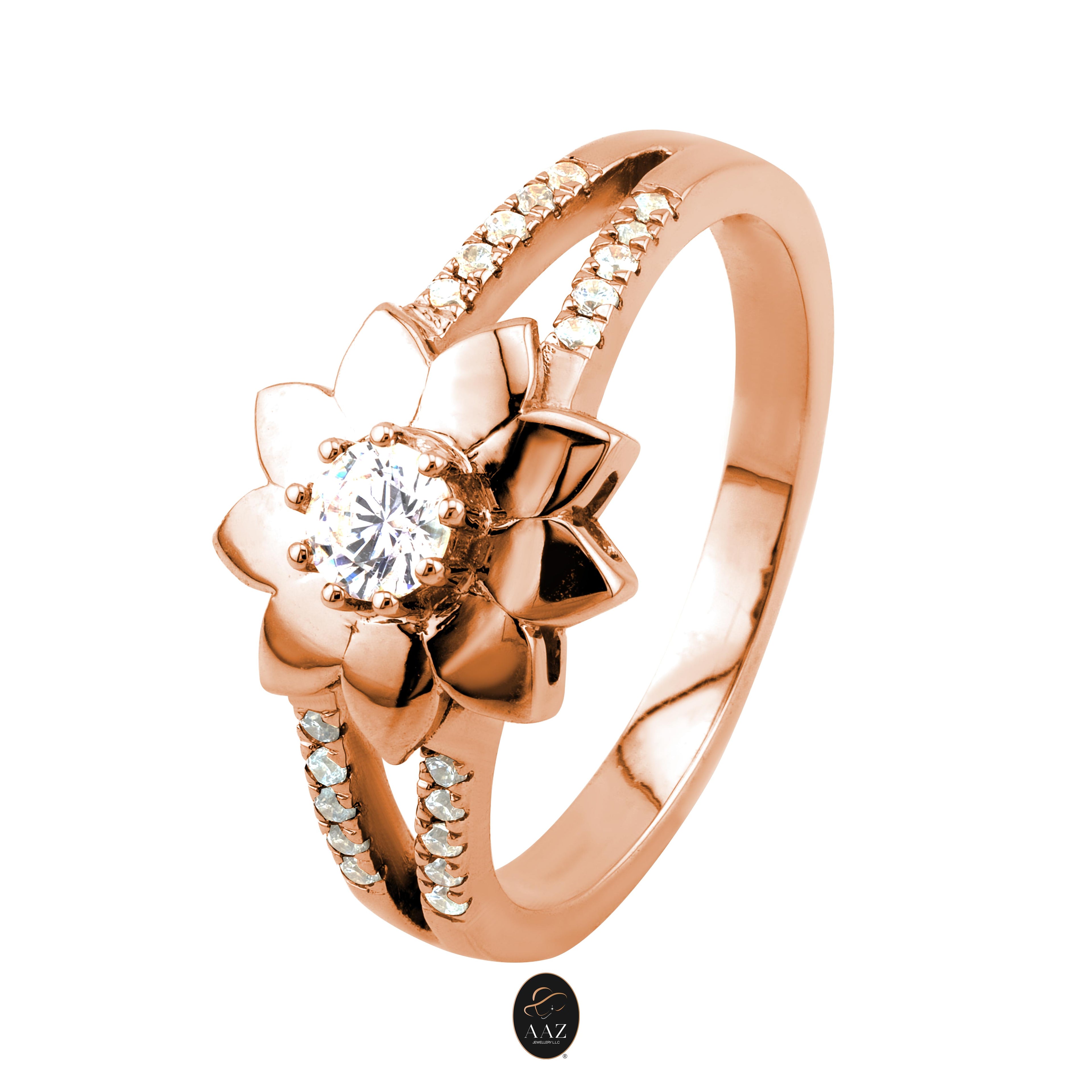 Elegant Flower 18K Gold Ring