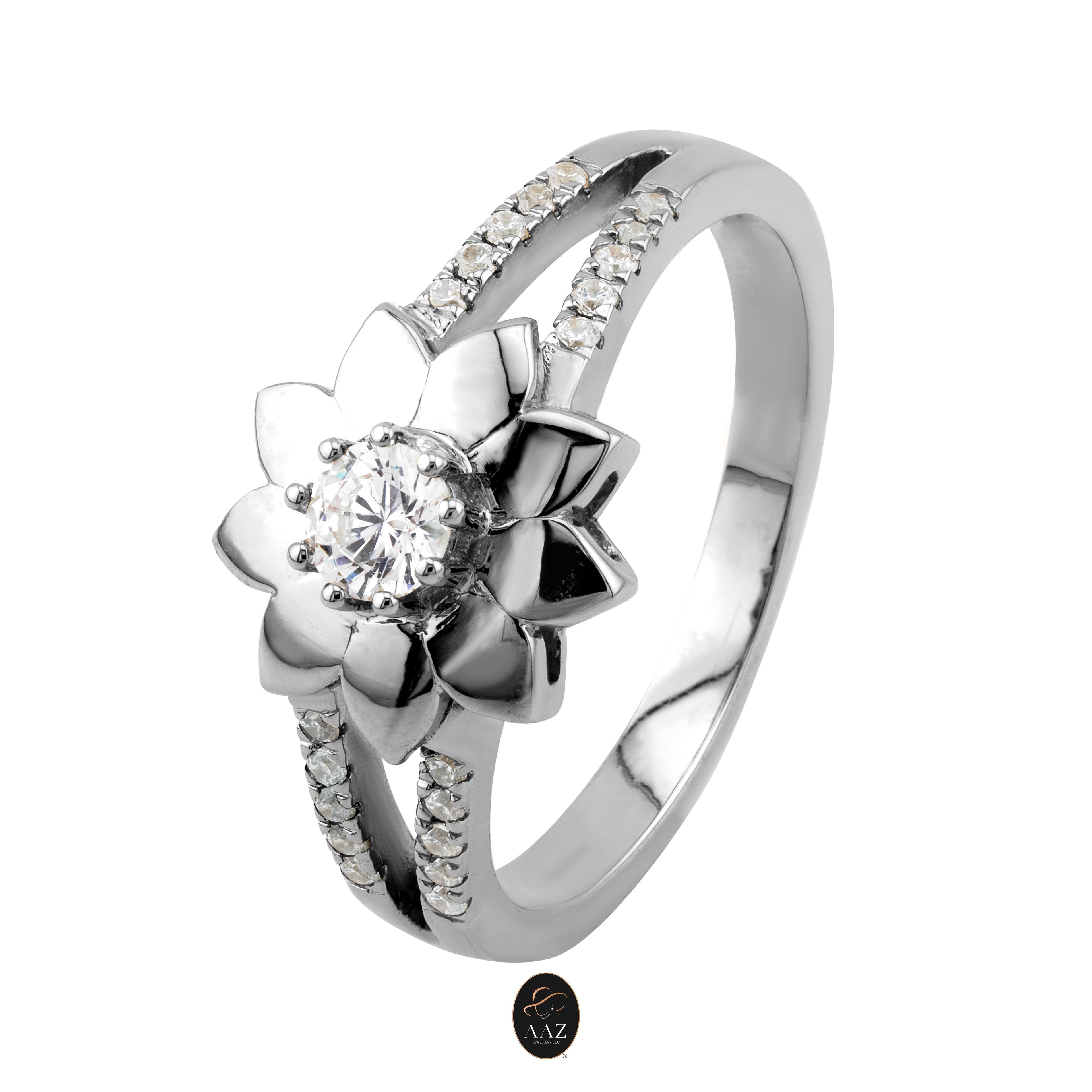 Elegant Flower 18K Gold Ring