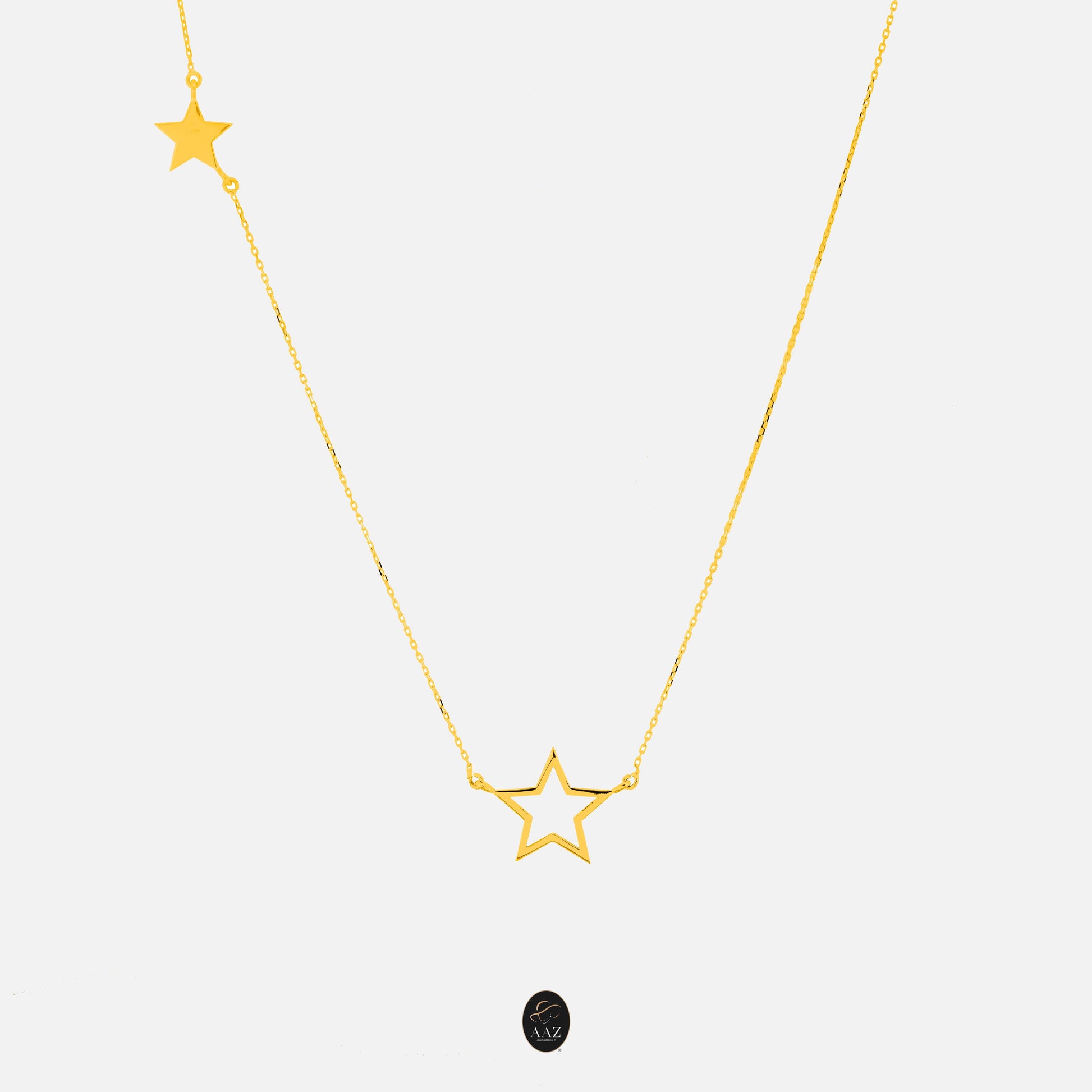 Two Stars 18K Gold Necklace