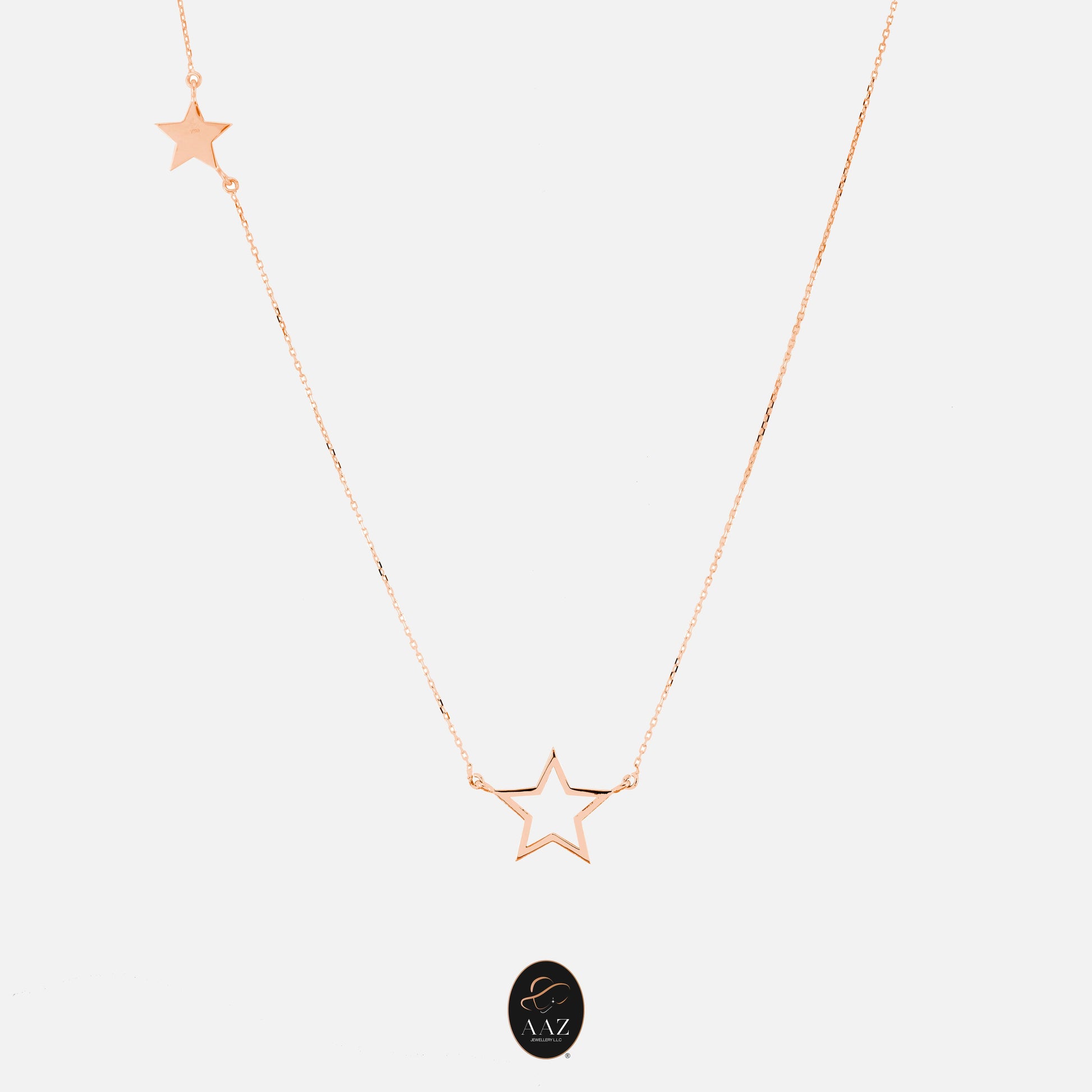 Two Stars 18K Gold Necklace