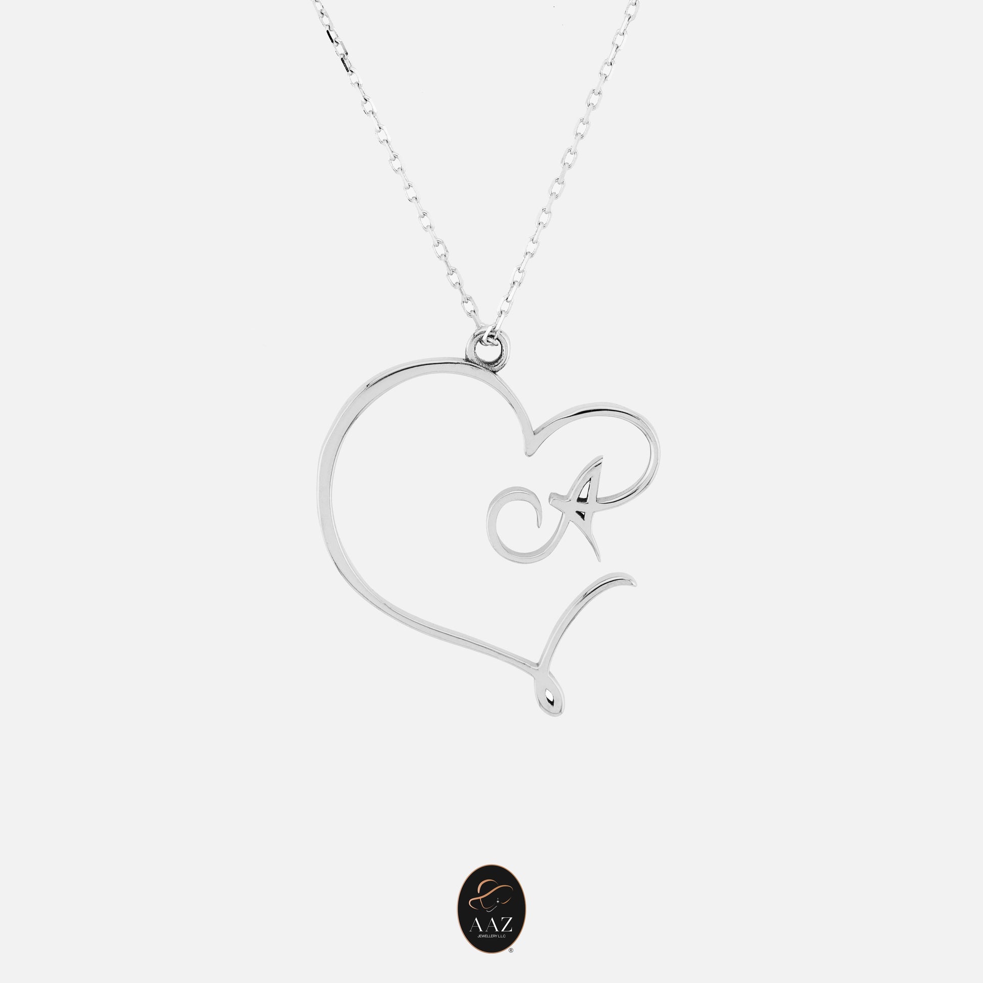 Heart Initial 18K Gold Necklace