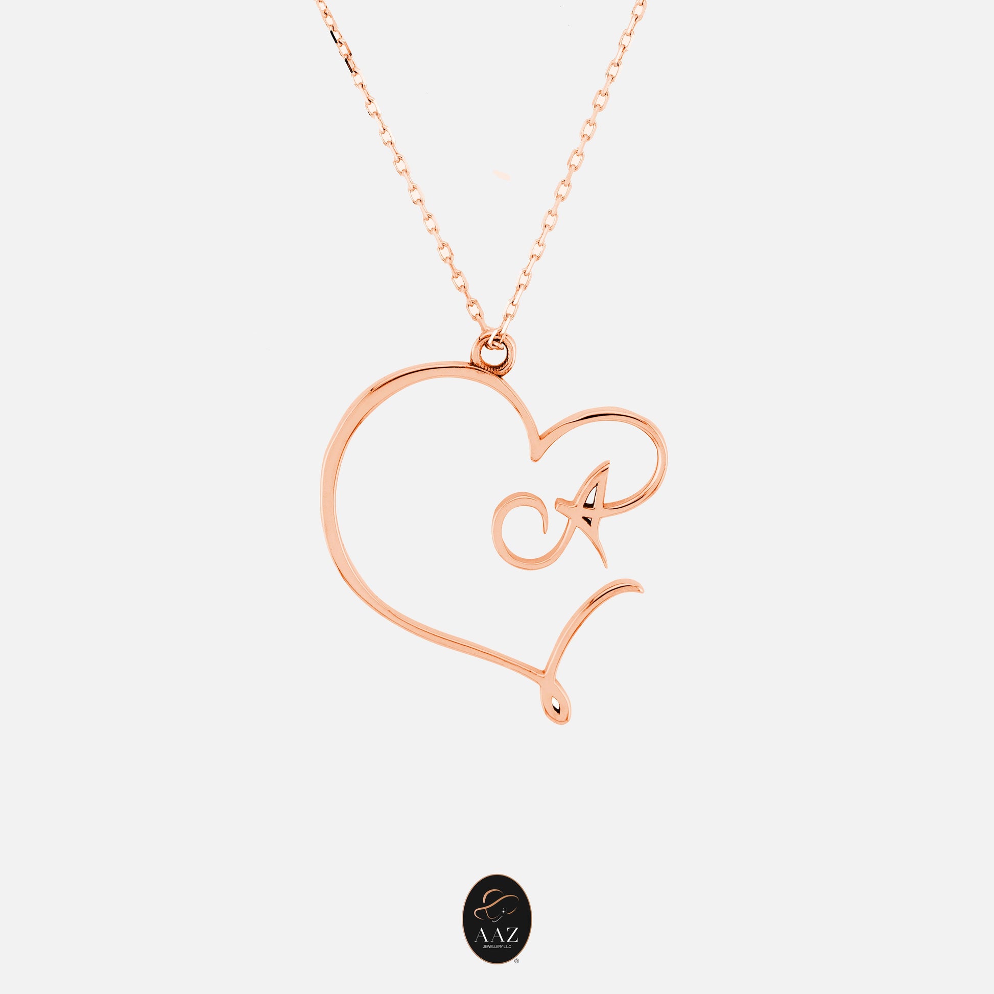 Heart Initial 18K Gold Necklace