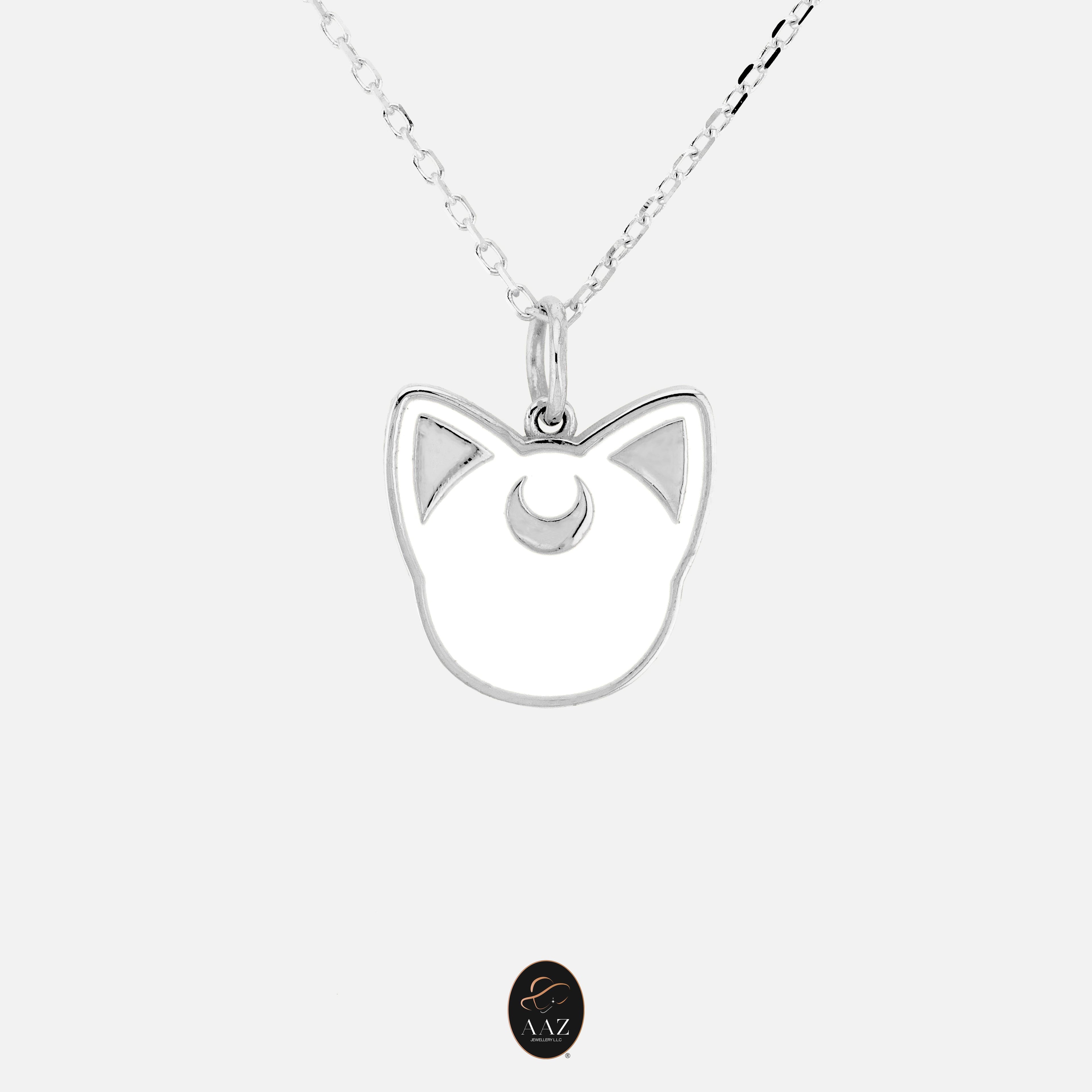 Sailor Moon White Cat 18K Gold Necklace