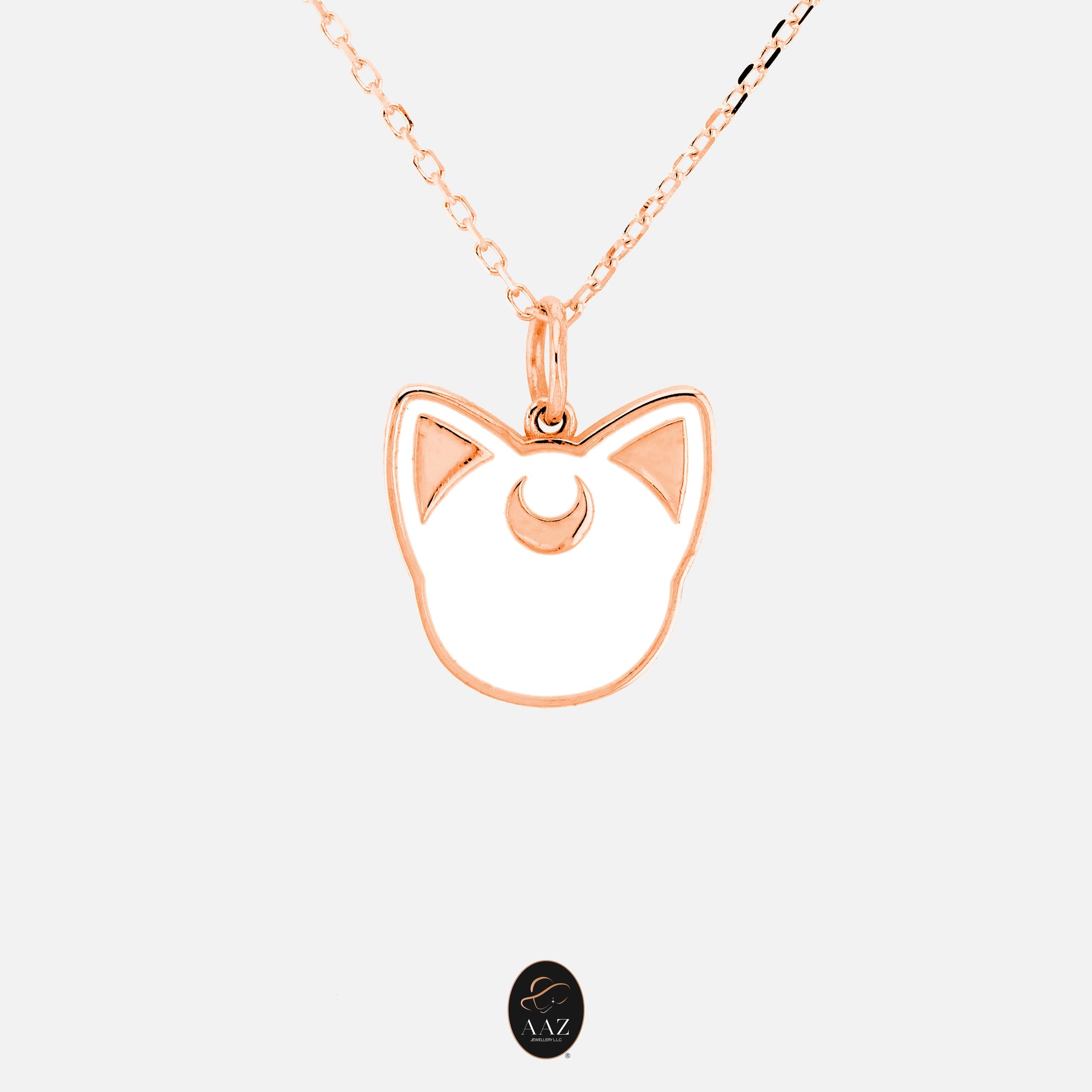 Sailor Moon White Cat 18K Gold Necklace