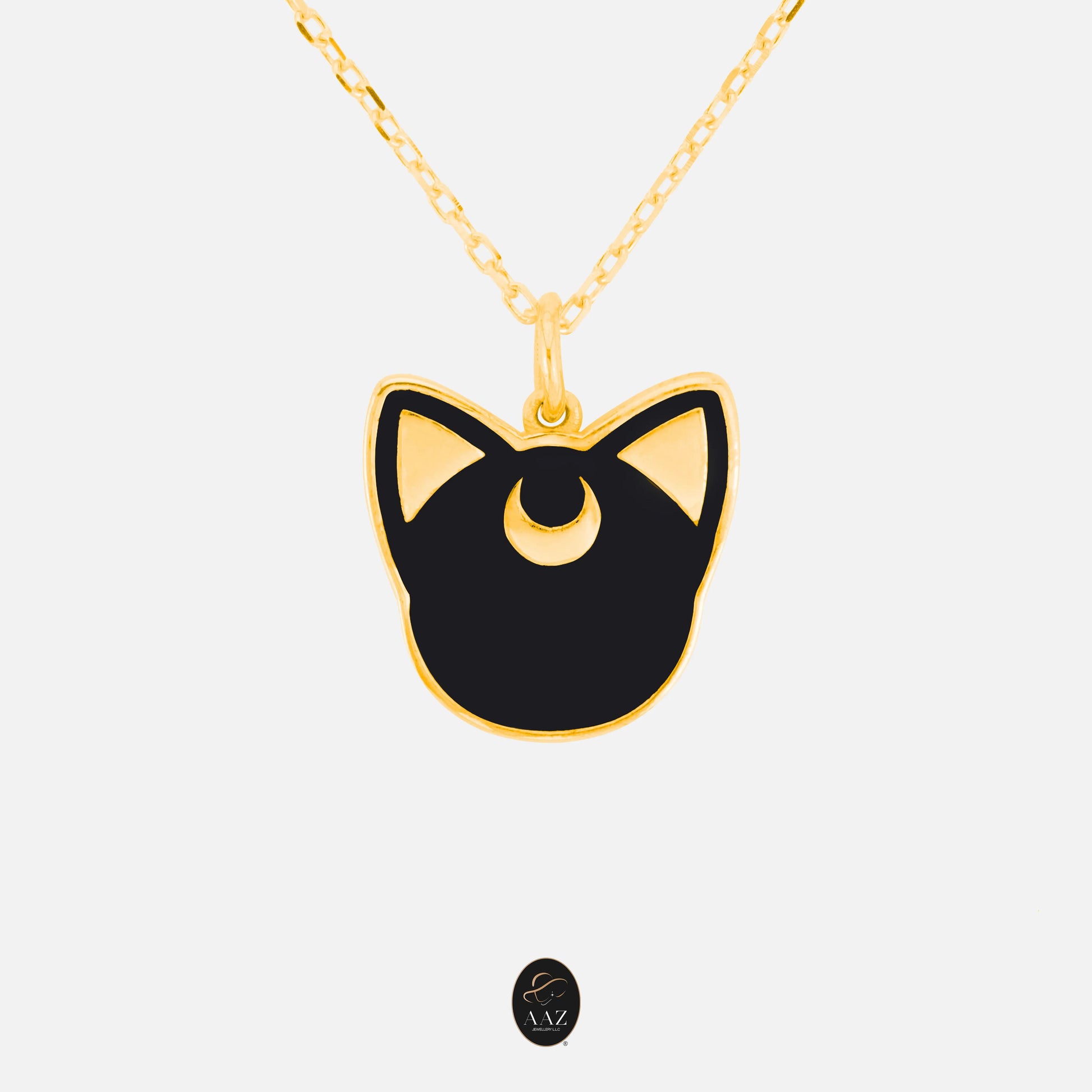 Sailor Black Cat 18K Gold Necklace