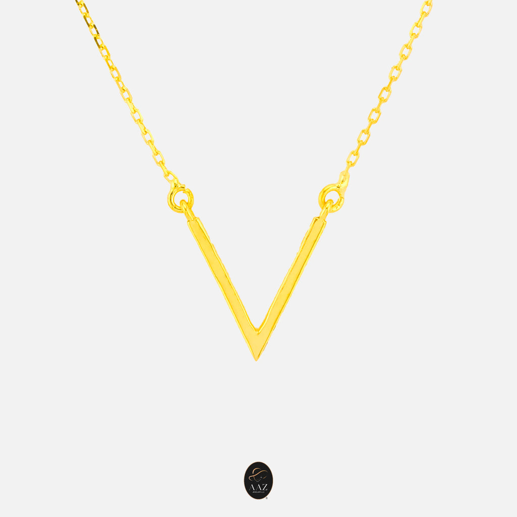 V Shaped 18K Gold Necklace