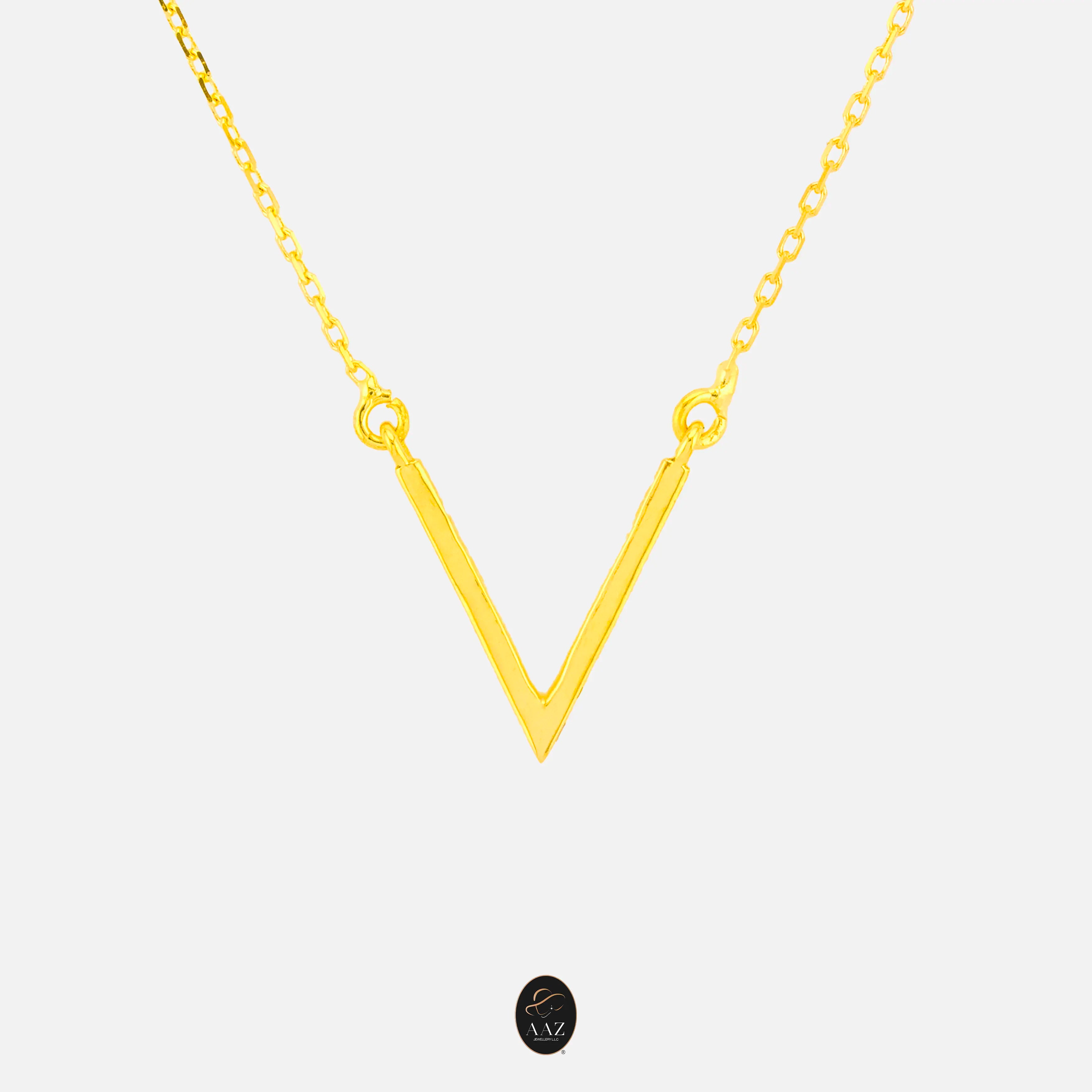 V Shaped 18K Gold Necklace