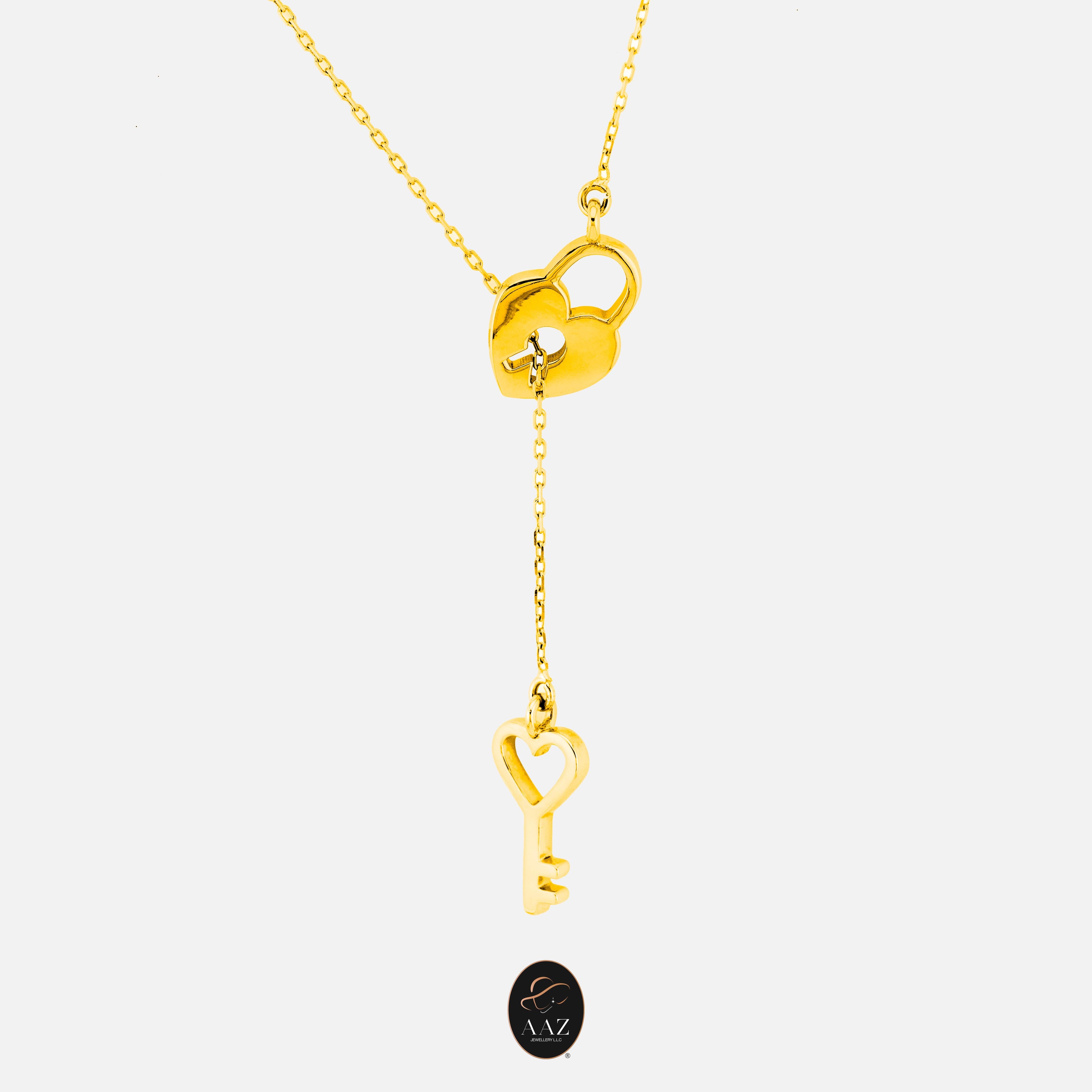Lock & Key 18K Gold Necklace