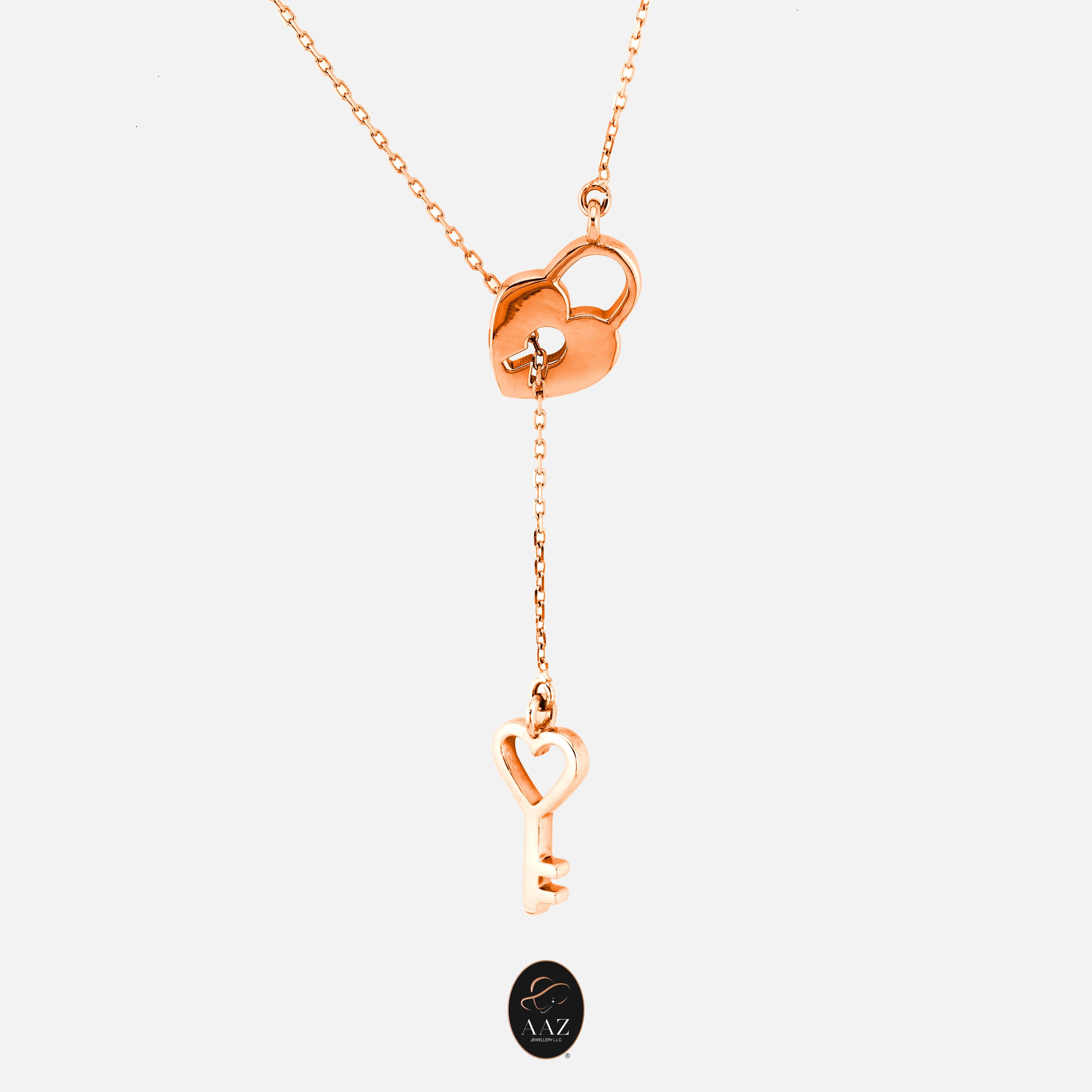 Lock & Key 18K Gold Necklace