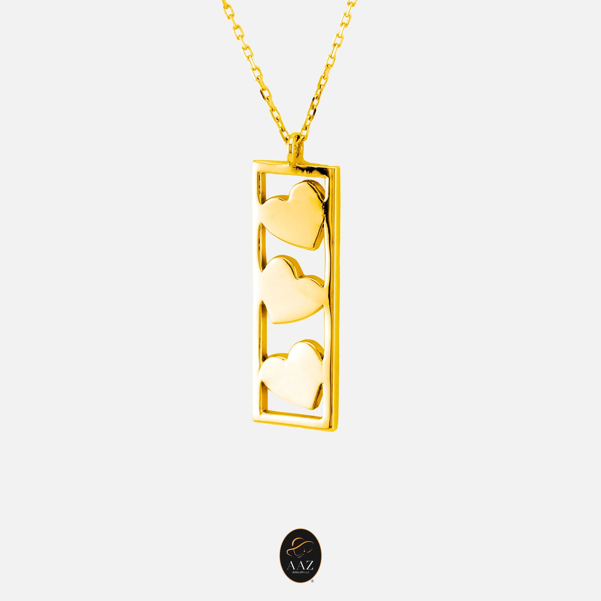 Three Hearts 18K Gold Necklace
